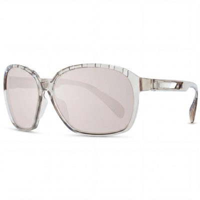 Gafas de sol de plástico clásicas Adidas para mujer, montura marrón claro brillante, espejo marrón degradado, no polarizadas UV400 62 mm