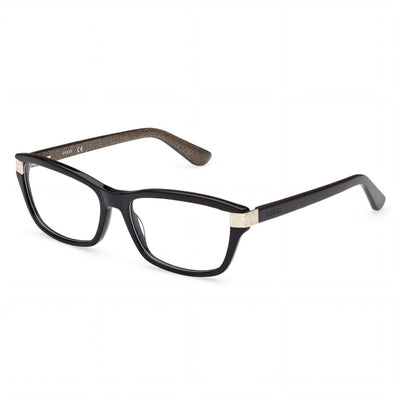 GUESS GU2956 Gafas de Mujer Modernas de Montura Completa Rectangulares en Policarbonato Negro Brillante Lentes de Demostración 54mm