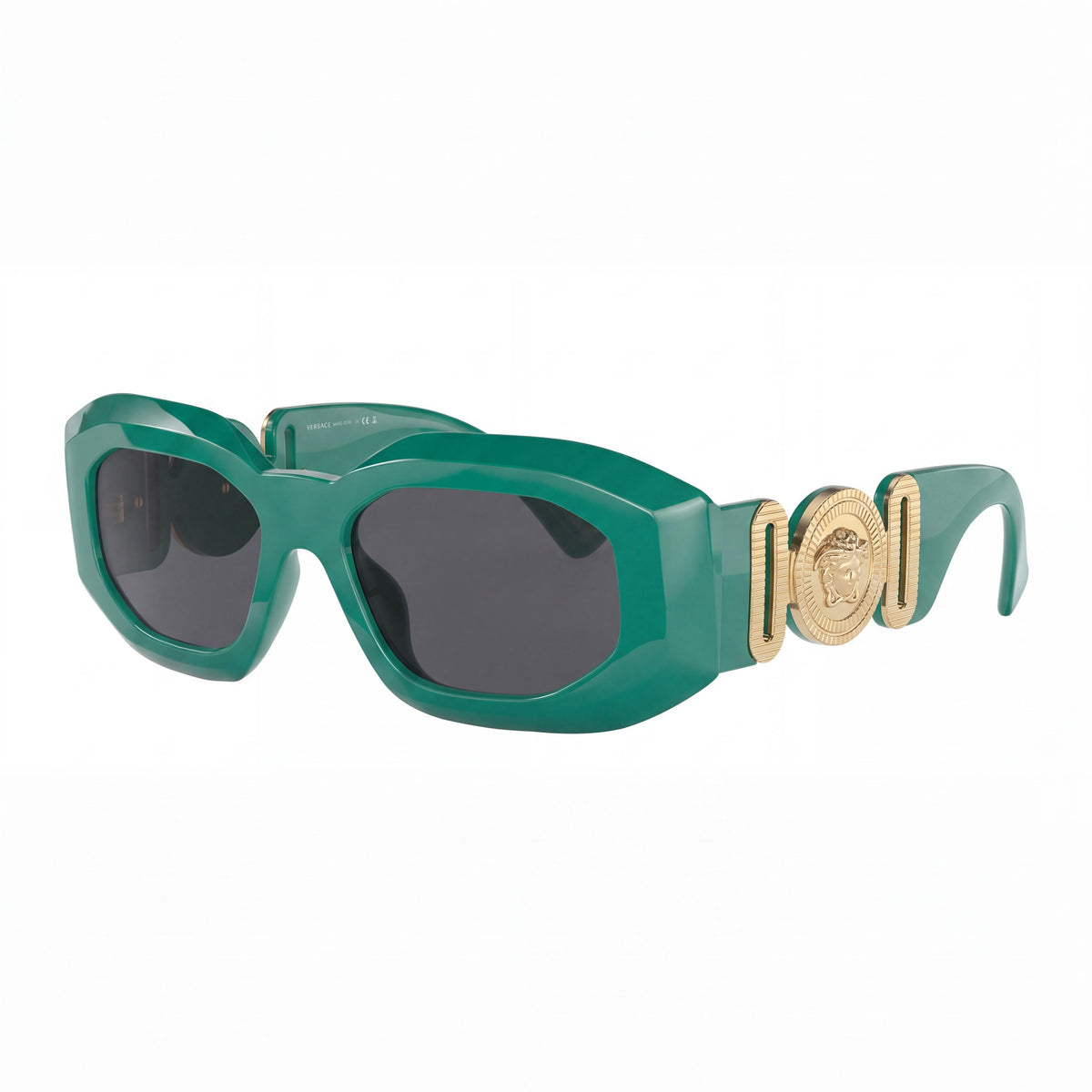 Versace VE4425U Unisex Green Grey Polycarbonate Rectangle Grey Lens UV Protection Prescription Ready Sunglasses 54mm, Photo 1