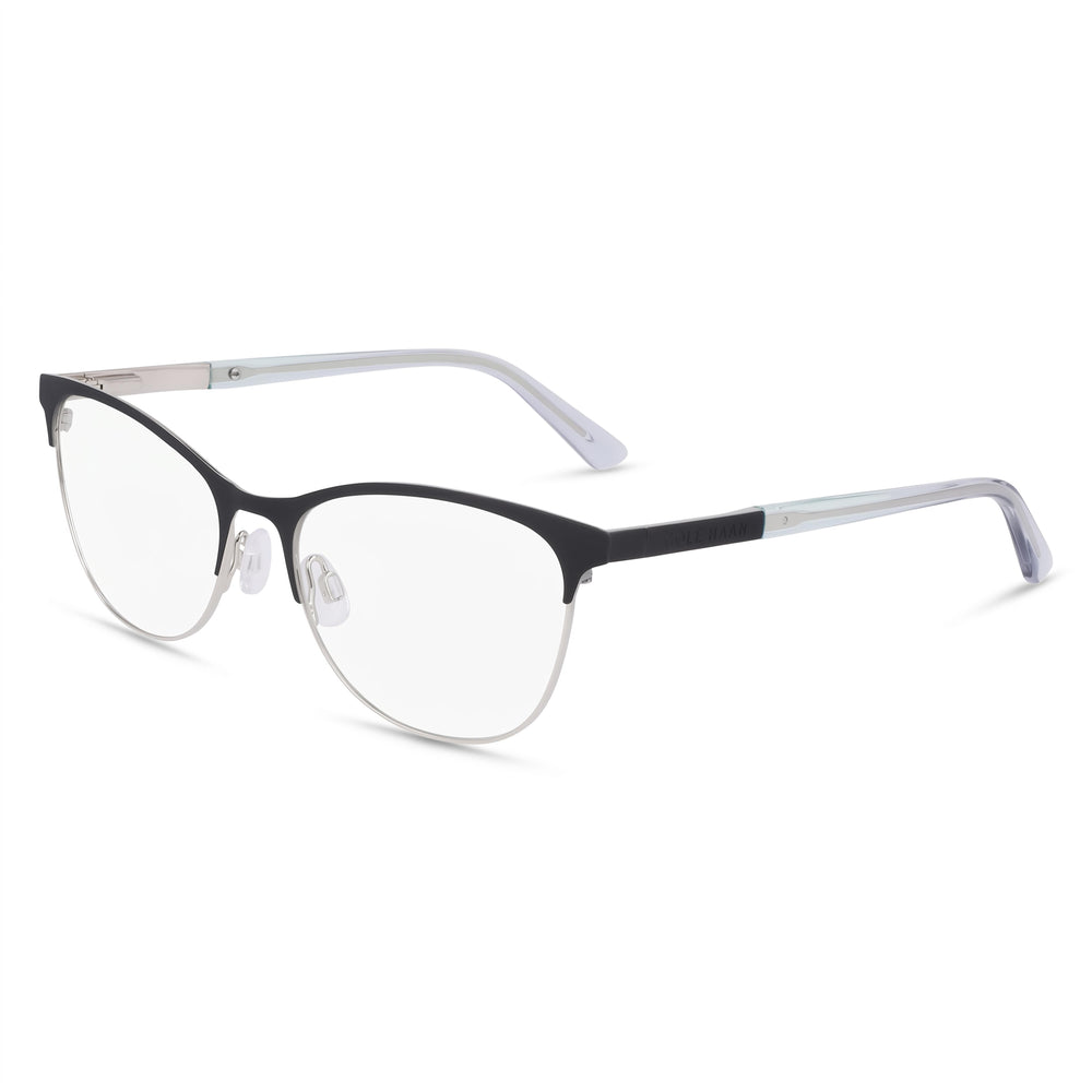 Cole Haan Ch5051 Men’s Black Lightweight Metal Rectangle Eyeglasses with Clear Polarized Lenses 53mm