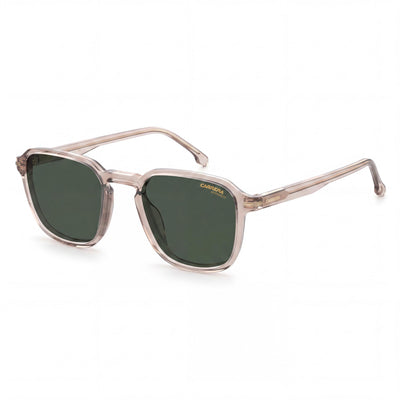 Gafas de sol Carrera casuales de acetato color carne para hombre con lentes de policarbonato verdes y protección 100% UVA/UVB de 53mm
