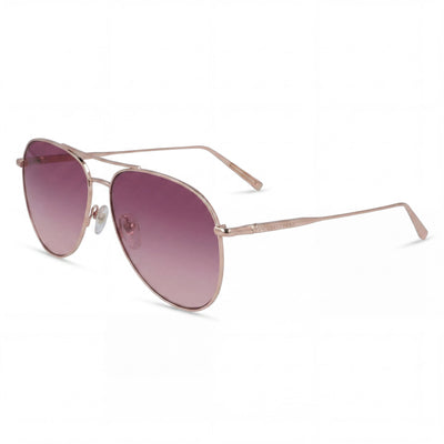 LONGCHAMP Modern Women's Pilot Sunglasses, Rose Gold Metal Frame, Gradient Pink Plastic Lenses, 59mm