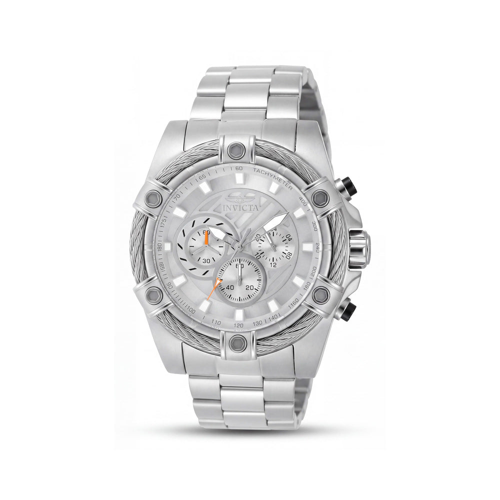 Reloj Invicta Bolt 48864 para hombre, esfera plateada de 52 mm, cuarzo, de acero inoxidable, resistente al agua
