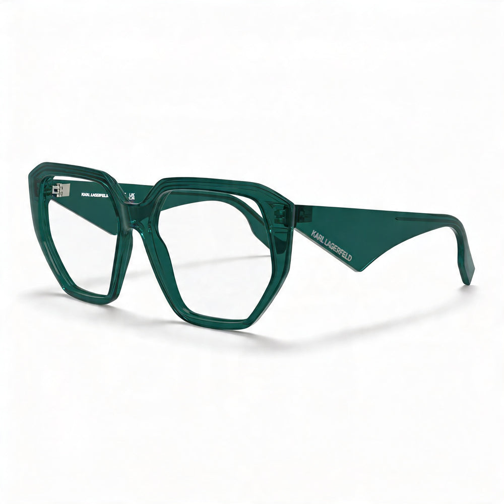 KARL LAGERFELD Kl6213 Women's Eyeglasses, Acetate Frame in Petrol, Transparent Polycarbonate Lenses, 54mm