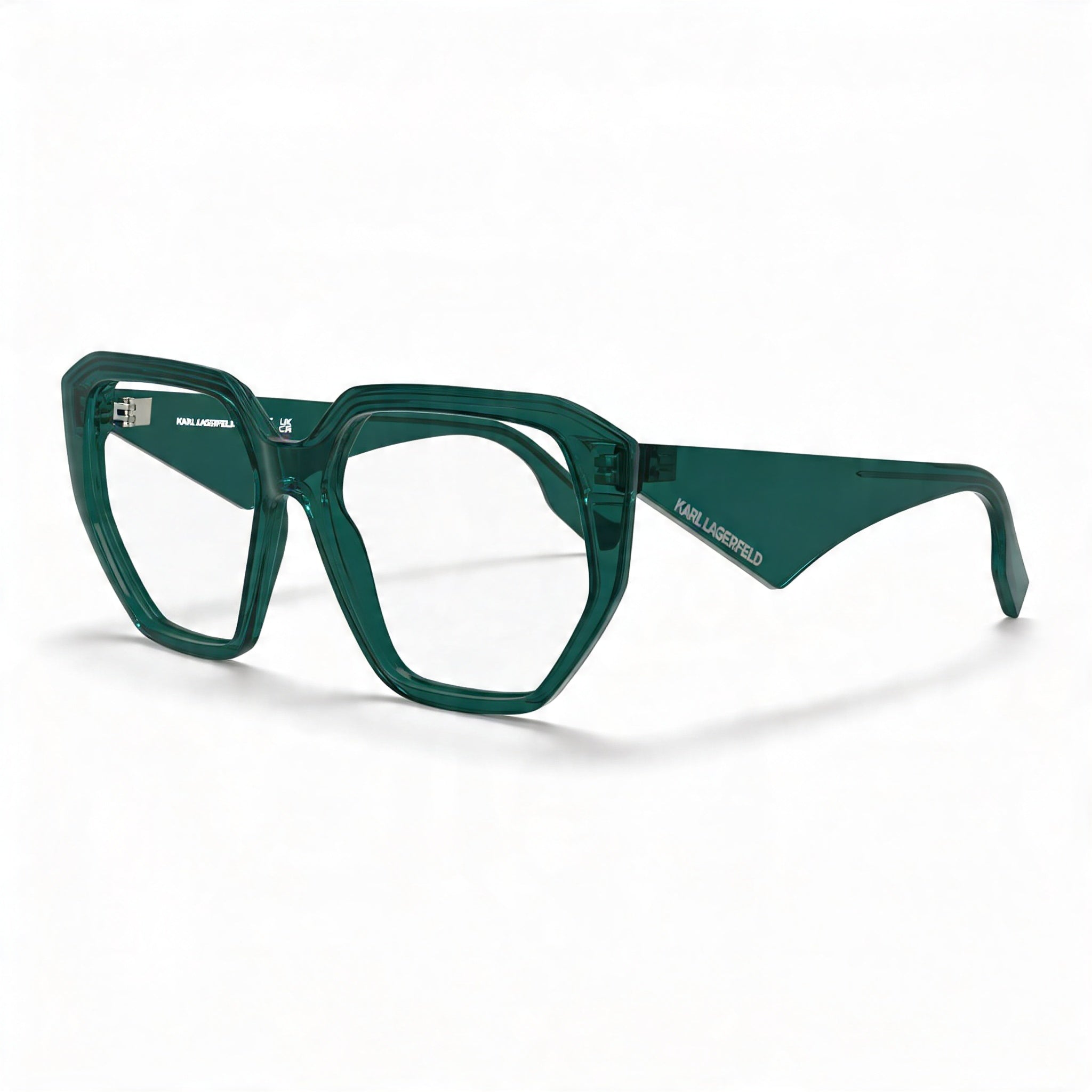 KARL LAGERFELD Kl6213 Women's Eyeglasses, Acetate Frame in Petrol, Transparent Polycarbonate Lenses, 54mm, Photo 1