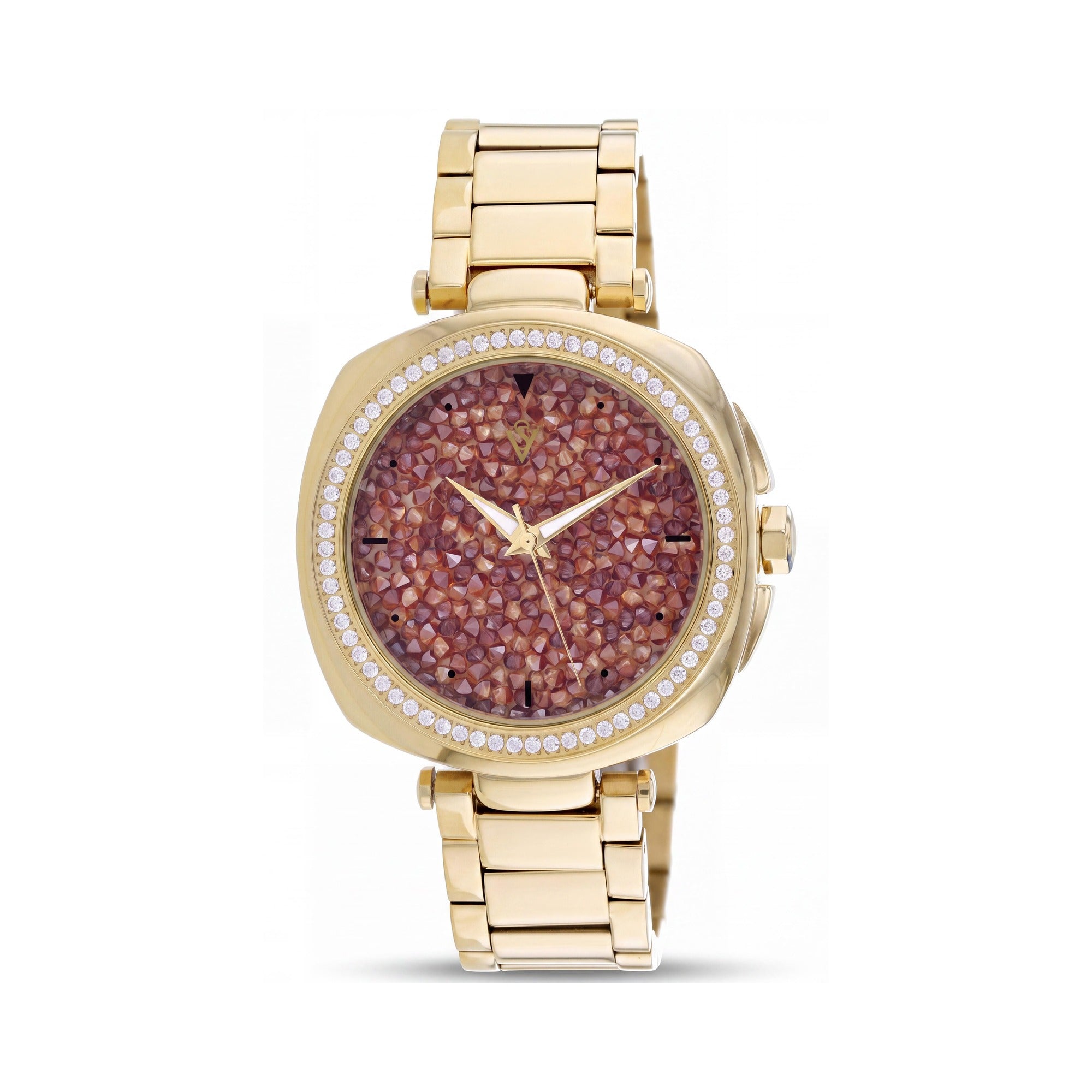 Christian Van Sant Women's Mirabella CV0494 Orange Dial Stainless Steel Case and Bracelet Quartz Watch, Photo 1