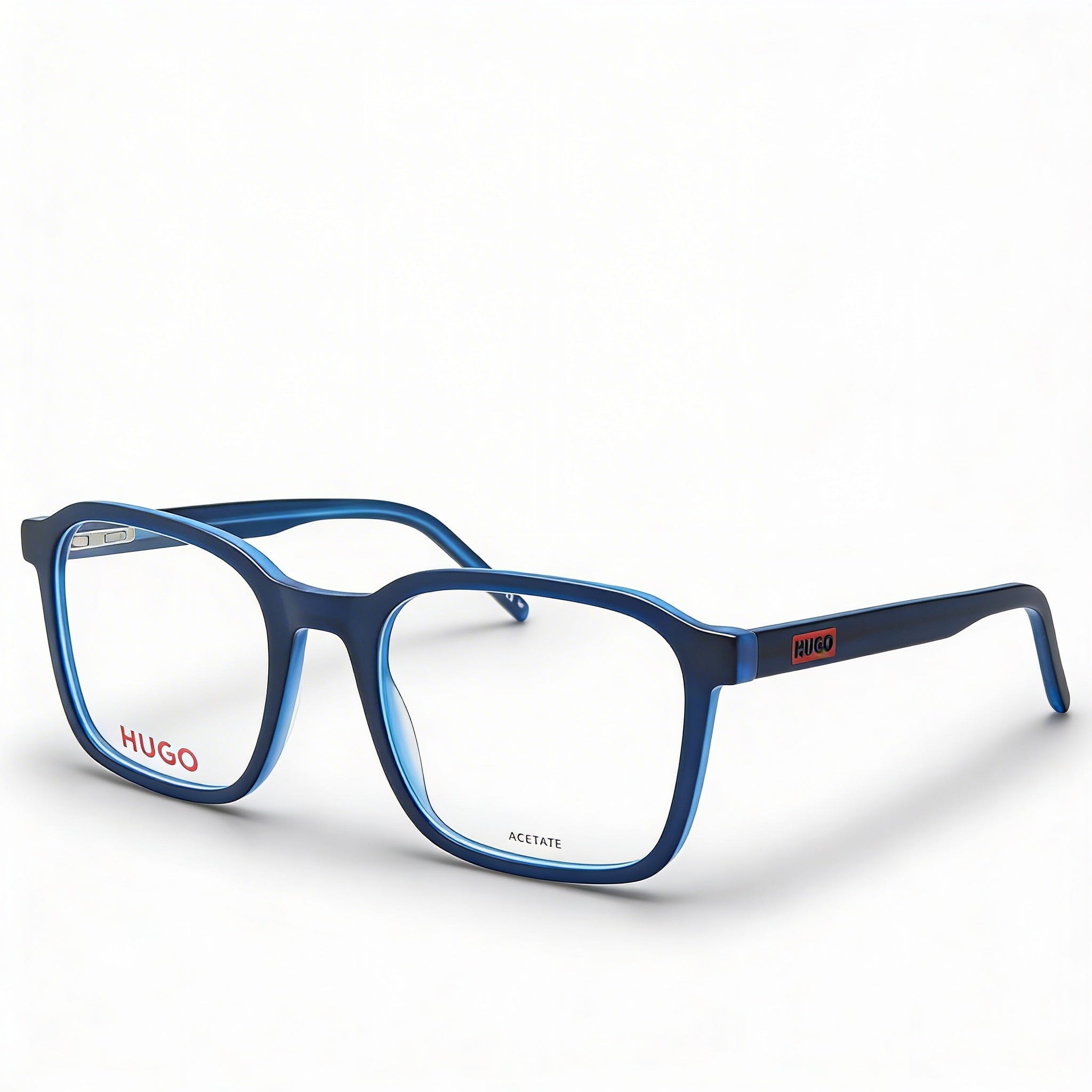 Gafas de Sol Modernas para Hombre Hugo Boss, Montura de Acetato Azul con Lentes de Policarbonato Azules, Tamaño 53-20-145mm, Photo 1