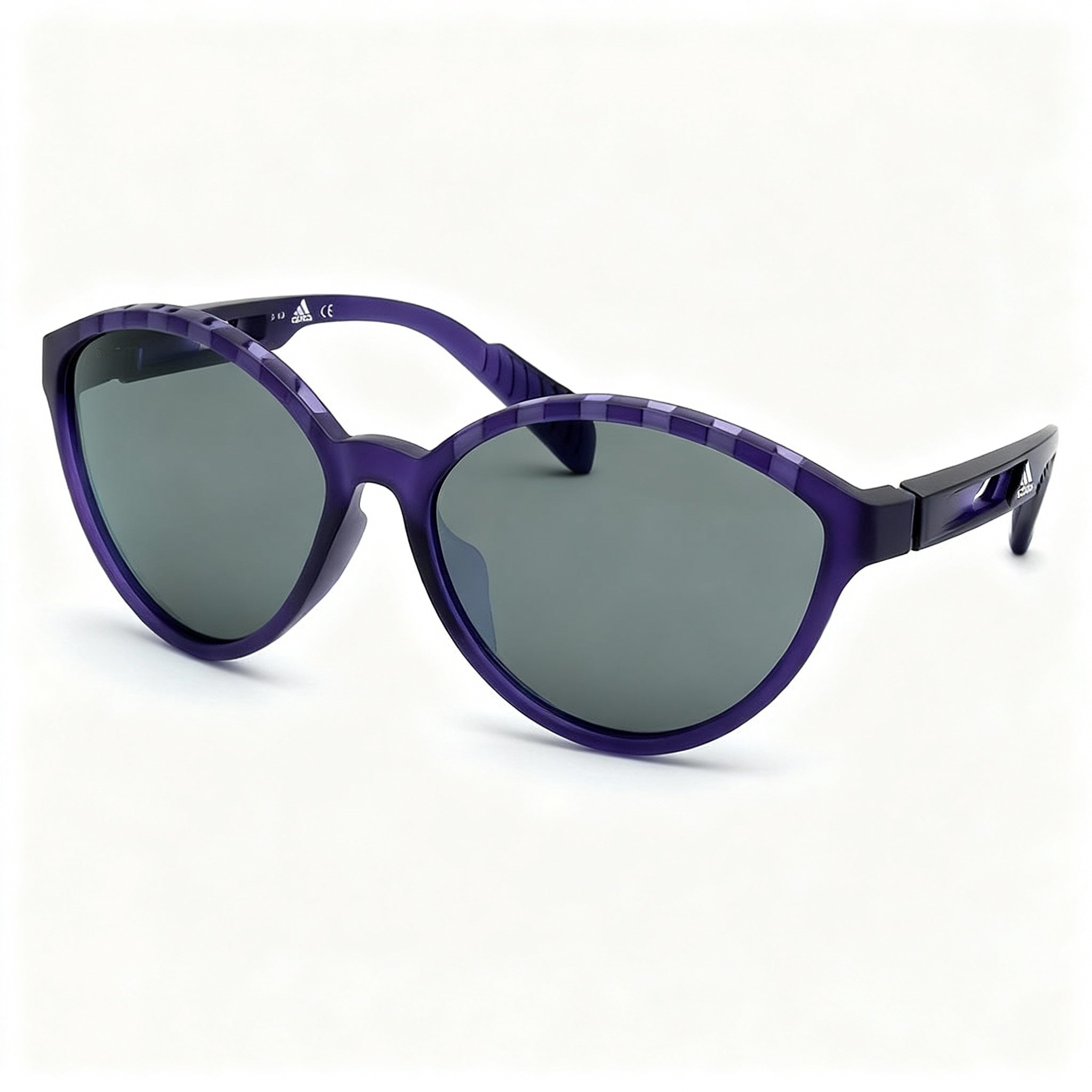 Gafas de sol deportivas adidas Modern para mujer, montura de plástico violeta mate, lentes polarizadas grises de 61 mm