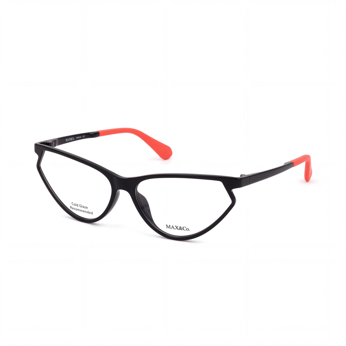 Montura de gafas moderna para mujer Max & Co. con montura INYECTADA en negro brillante y lentes transparentes, ancho de lente 59 mm, Photo 1