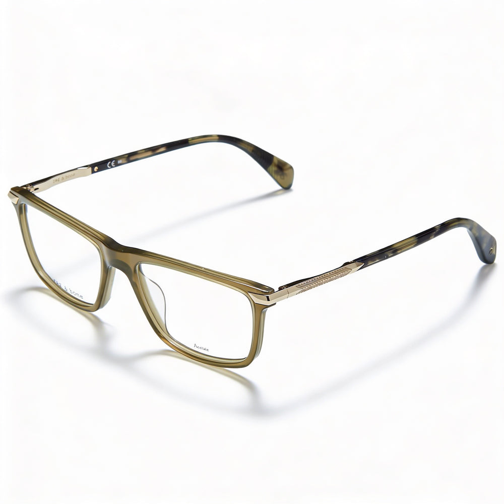 Gafas de sol modernas Rag & Bone para mujer, montura de acetato, policarbonato, lentes no polarizadas, color oliva, ancho de lente de 53 mm.