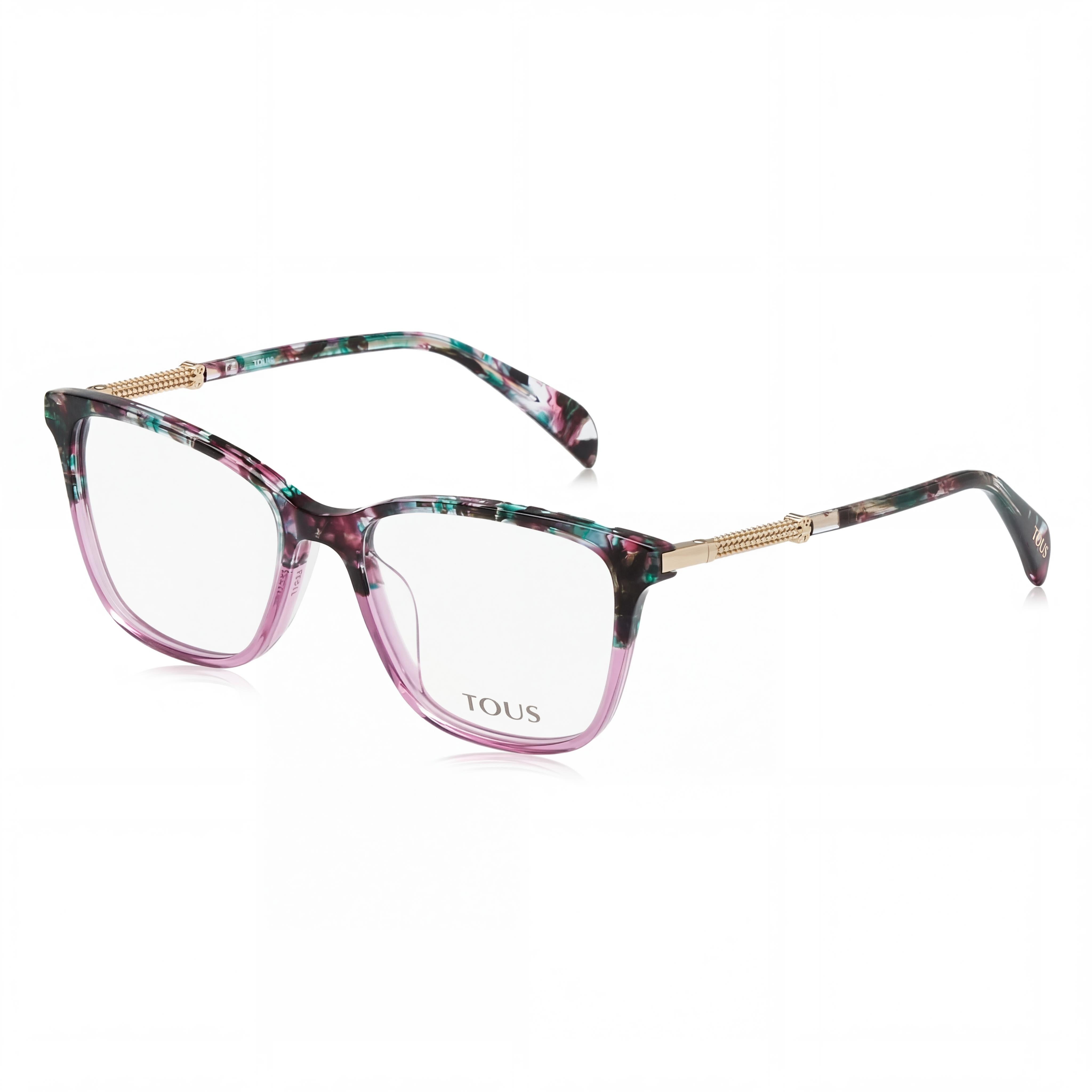 Tous Classic Women's Optical Frames with Grey Havana Pink Acetate Construction, 52mm Lens Width, Photo 1