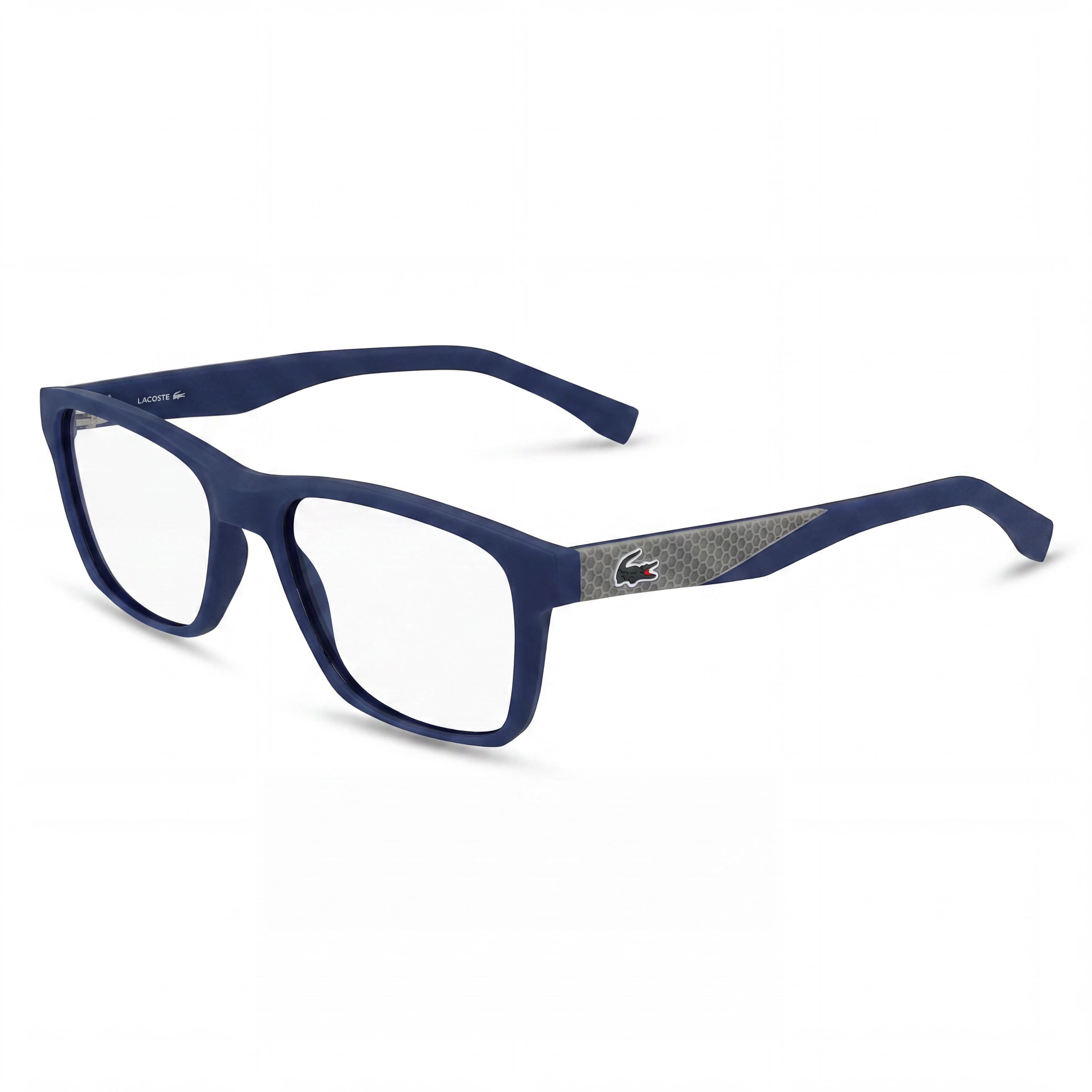 Gafas oftálmicas casuales Lacoste para hombre, montura azul mate con lentes de plástico, ancho de lente 54mm, ancho de puente 17mm, longitud de patilla 150mm, Photo 1