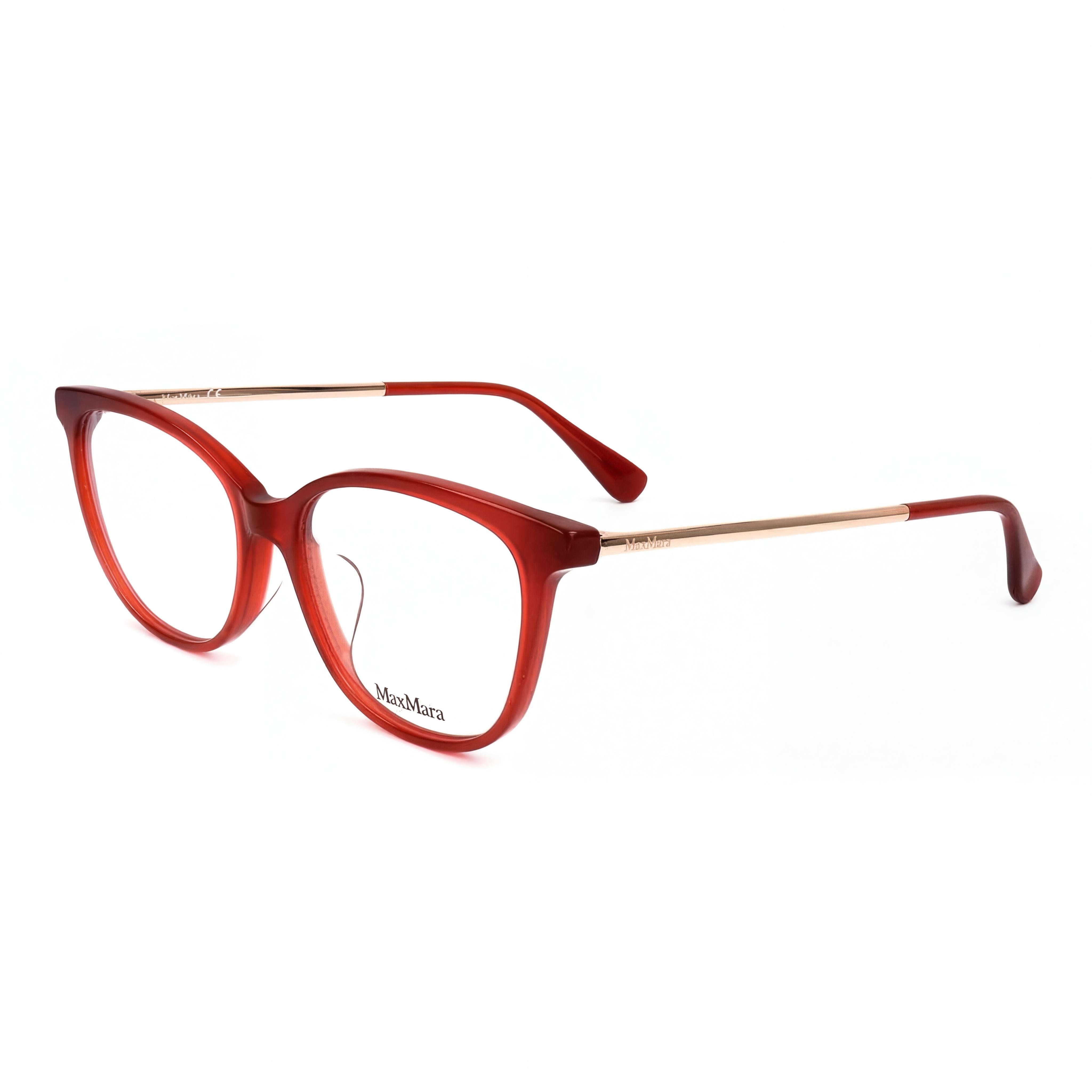 MaxMara Casual Men's Acetate Shiny Red Non Transparent Lens Eyeglasses 54-16-145, Photo 1