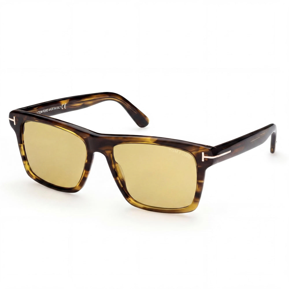 Gafas de sol Tom Ford Classic Havana de plástico marrón con protección UV para hombre de 58 mm
