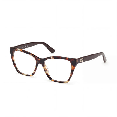 GUESS Gu50235 Women's Dark Havana Plastic Frame Non- Prescription Optical Eyeglasses 52-15-140mm