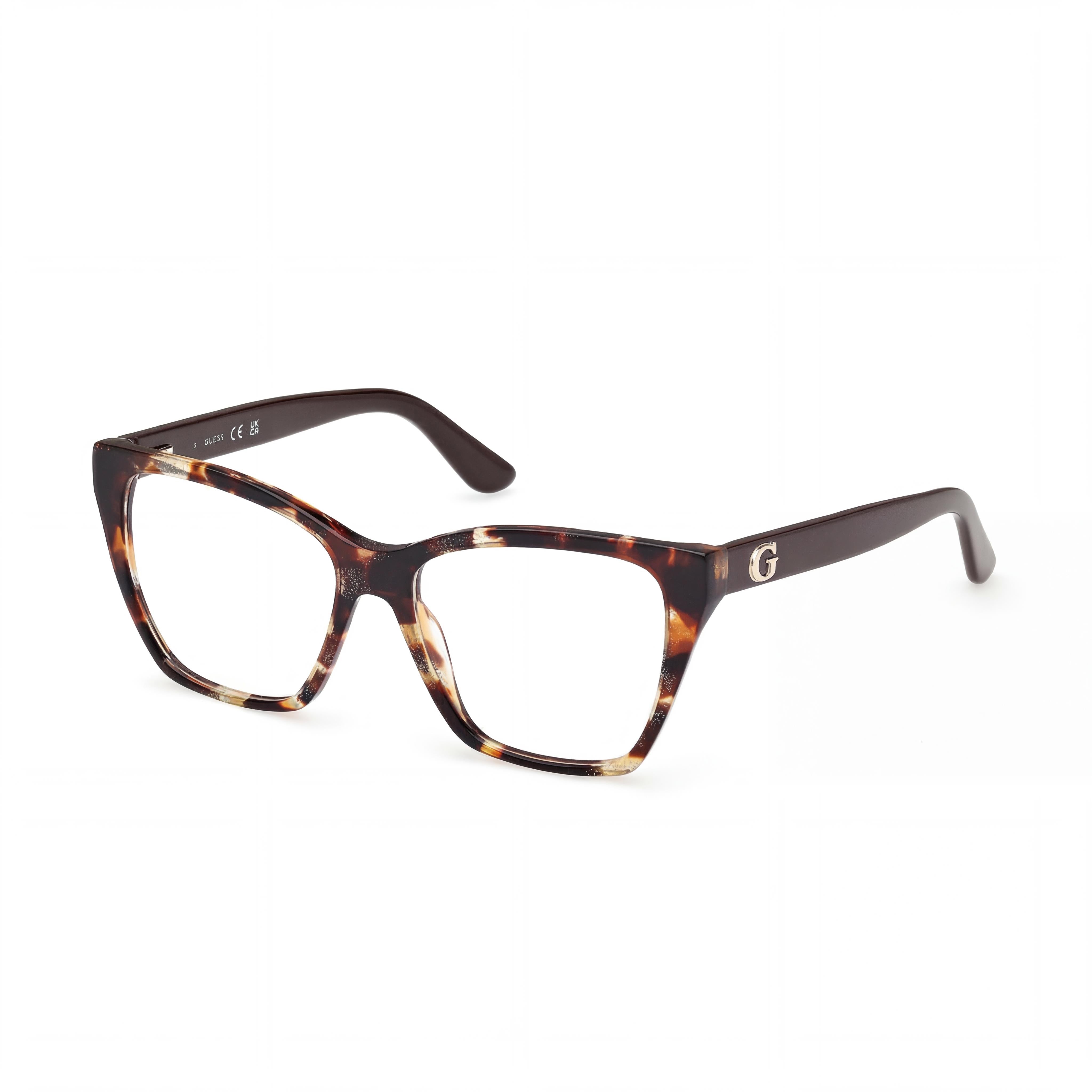 GUESS Gu50235 Women's Dark Havana Plastic Frame Non- Prescription Optical Eyeglasses 52-15-140mm, Photo 1