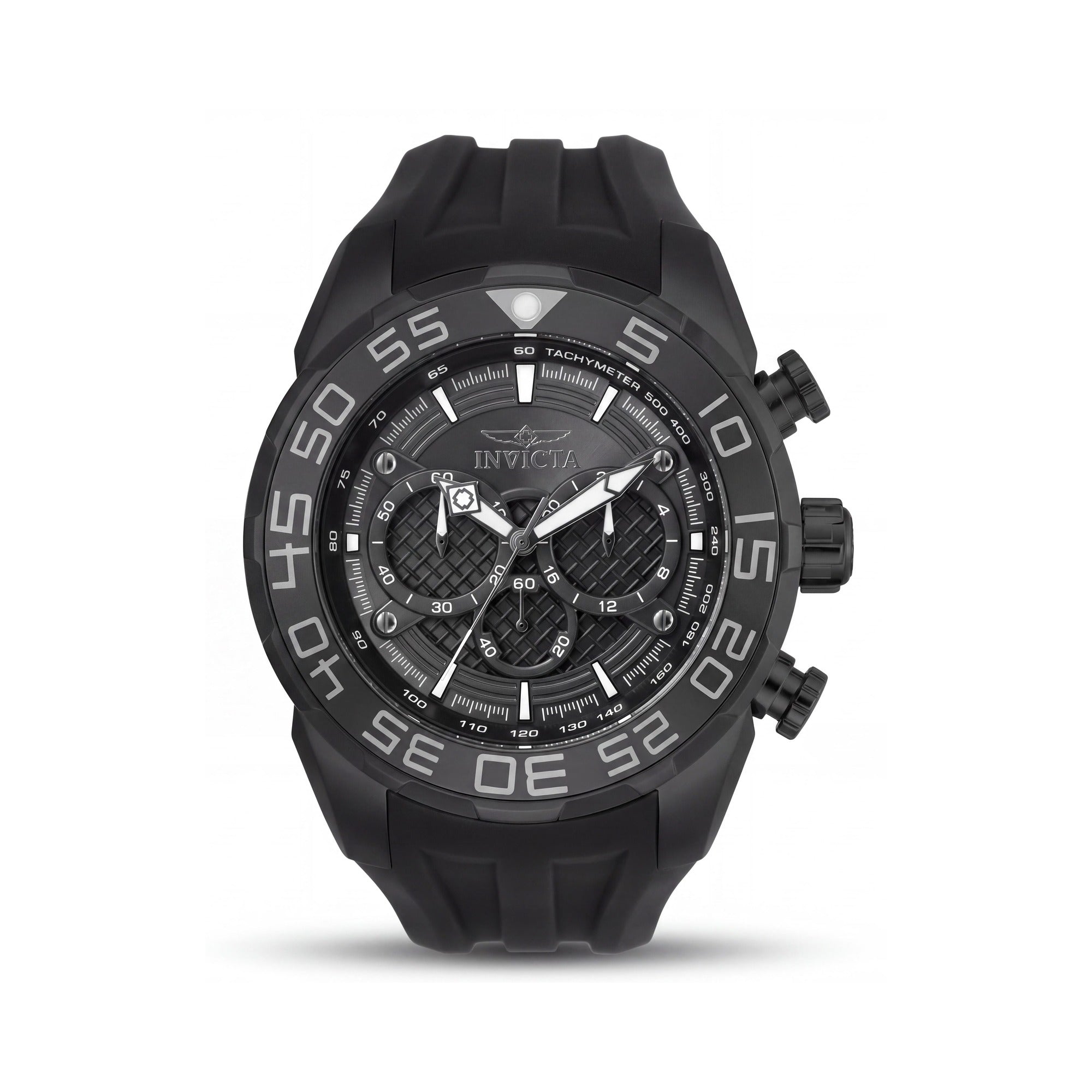 Invicta Reloj de cuarzo cronógrafo Speedway para hombre con caja de acero inoxidable en tono plomizo y correa de silicona negra de 50 mm, Photo 1