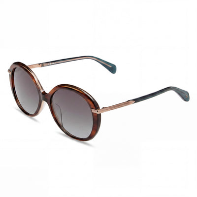 Rag & Bone Modern Heritage Women's Brown Horn Grey Acetate Non-Polarized Dark Grey Shaded Sunglasses 56mm