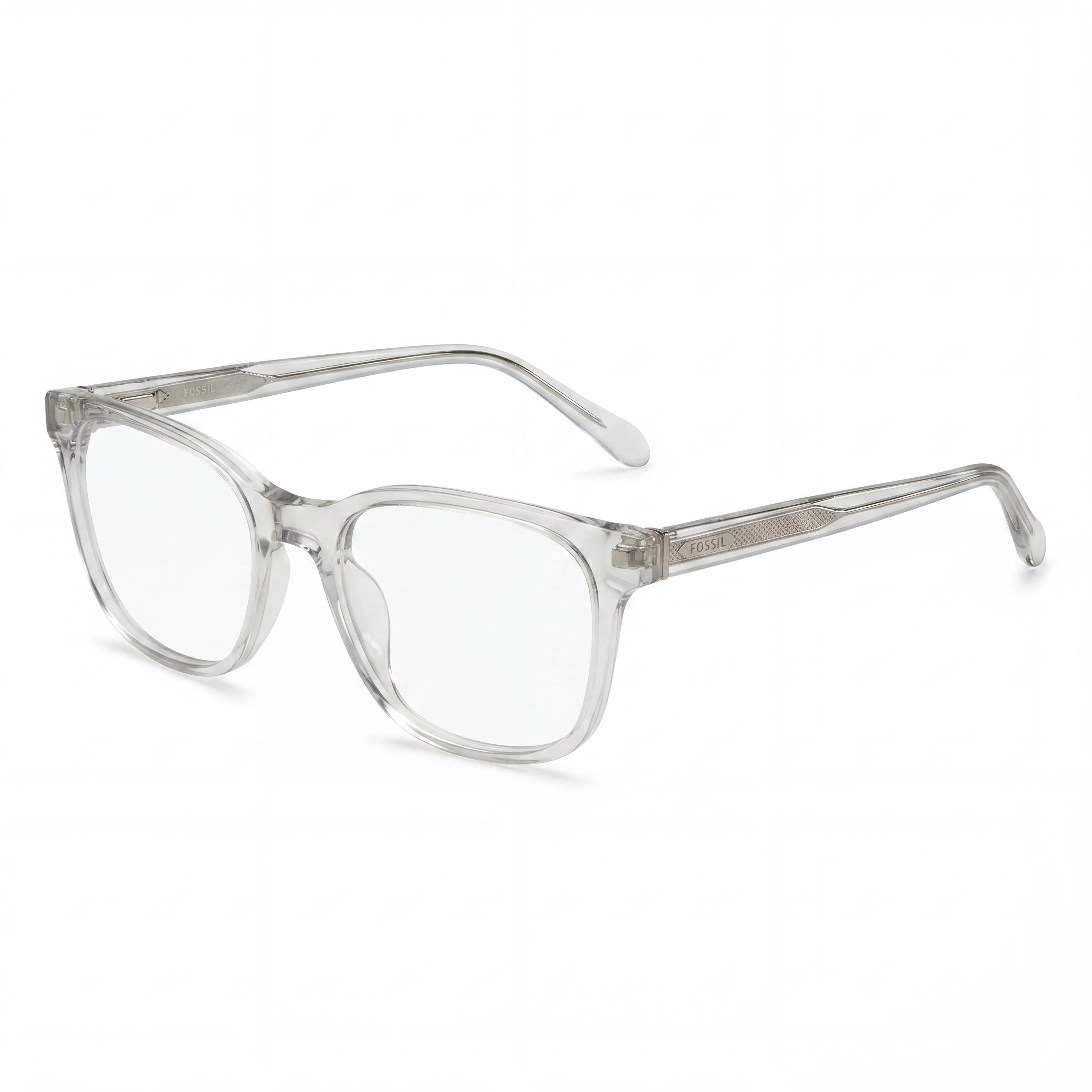 Fossil FOS 7135/G Women's Modern Style Eyeglasses with Crystal Grey Acetate Frame and Non-polarised Polycarbonate Lenses 53mm, Photo 1
