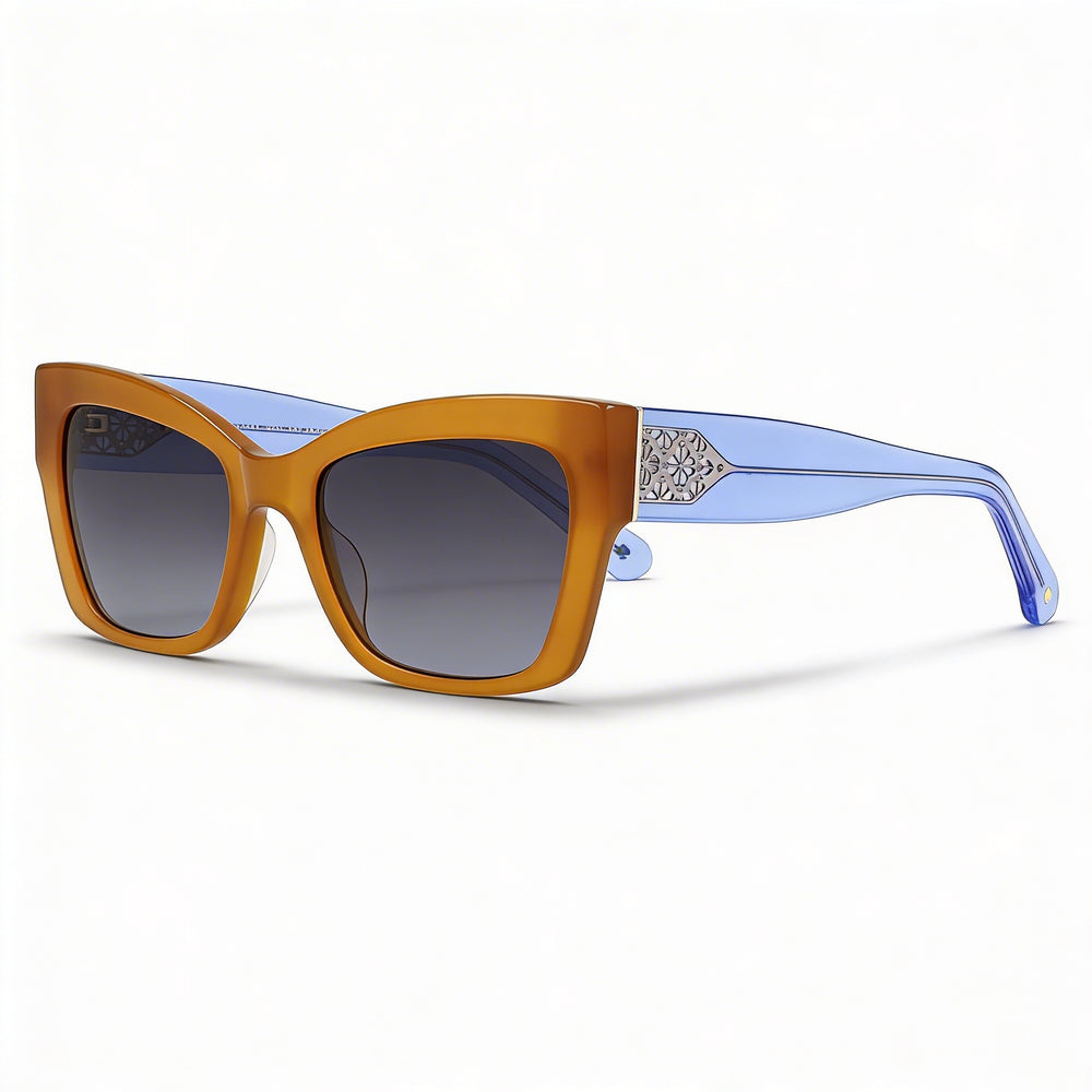 Gafas de sol Kate Spade New York Seasonal para mujer, de acetato marrón y gris oscuro, con protección UV, 53 mm