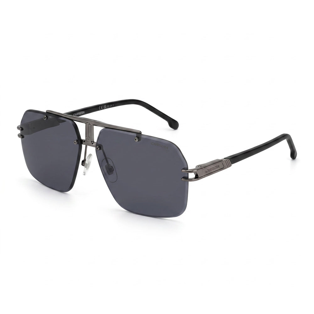 Carrera Casual Men's Dark Ruthenium Black Metal Sunglasses with Grey Polycarbonate Lenses UV 400 Protection 63mm
