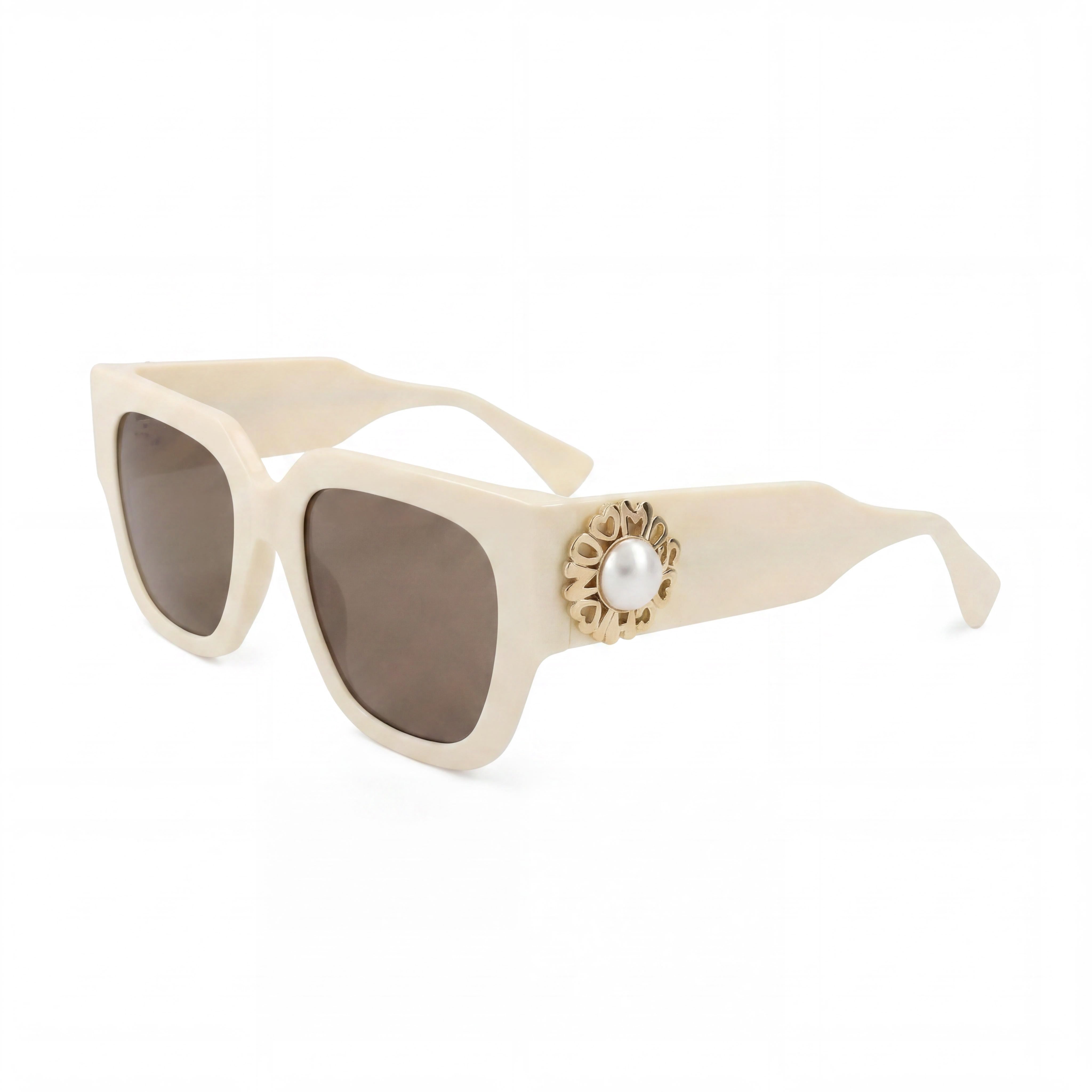 Gafas de sol Moschino con montura de acetato para mujer, color marrón marfil, ancho de lente de 52 mm, puente de 20 mm, patillas de 140 mm, Photo 1