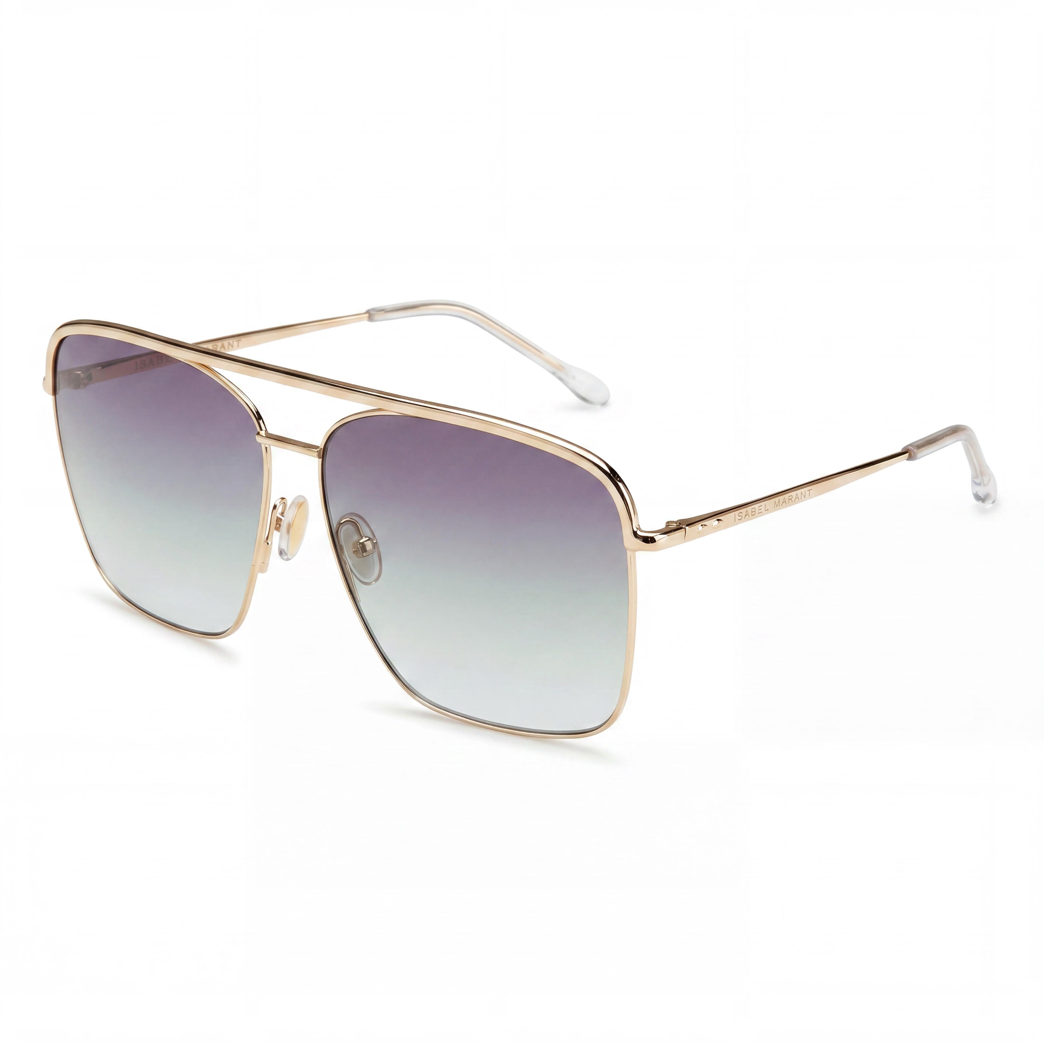 Isabel Marant Gafas de Sol Finas de Metal Modernas para Mujer en Oro Rosa y Gris de Acero Inoxidable con Protección UV 62-13-140, Photo 1