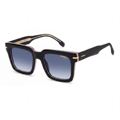 Carrera Men's CARRERA 316/S Acetate Striped Black Sunglasses with Dark Blue Shaded Non-Polarized UV Lenses 52mm