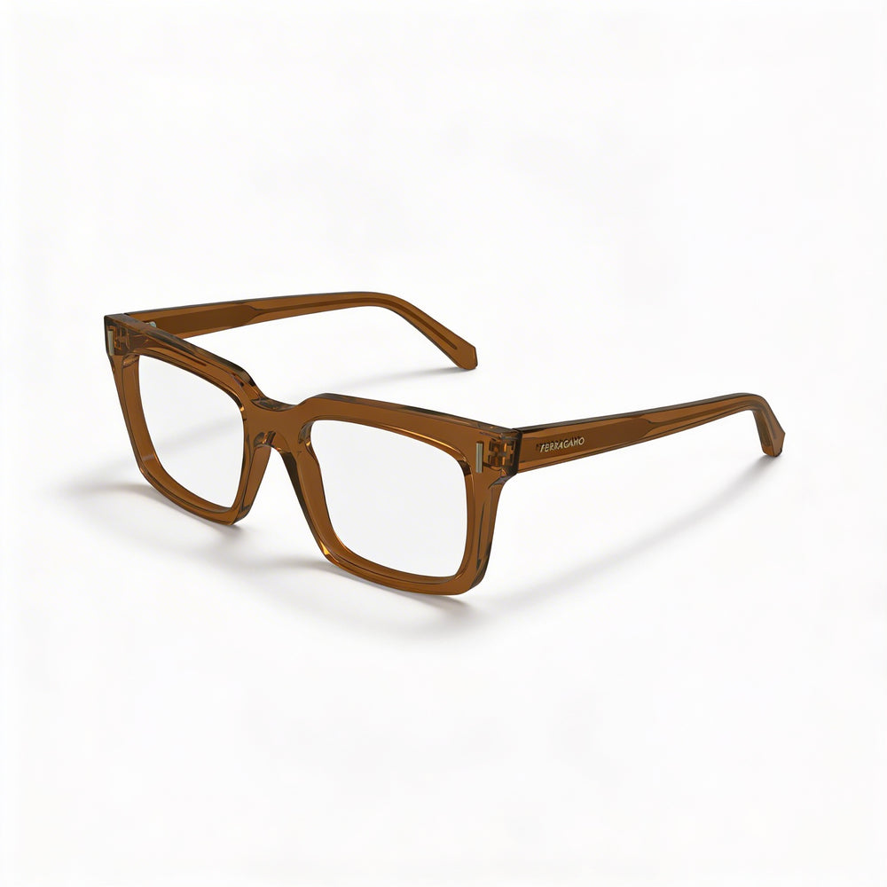 Salvatore Ferragamo Sf2993 Men's Transparent Brown Acetate Eyewear 53mm