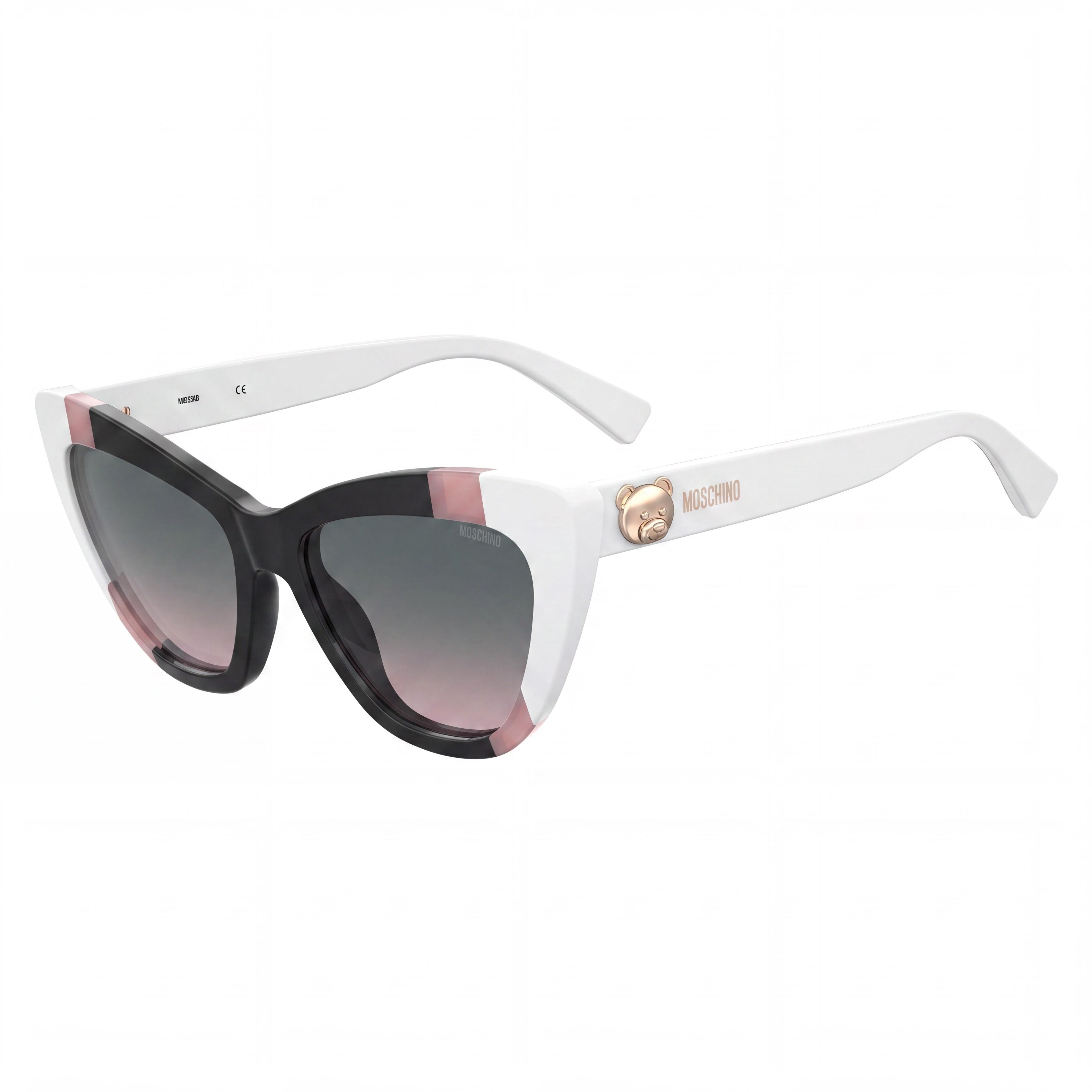Moschino MOS122/S Classic Cat Eye Women's Acetate Black Pink Sunglasses 54mm UV Protection, Photo 1