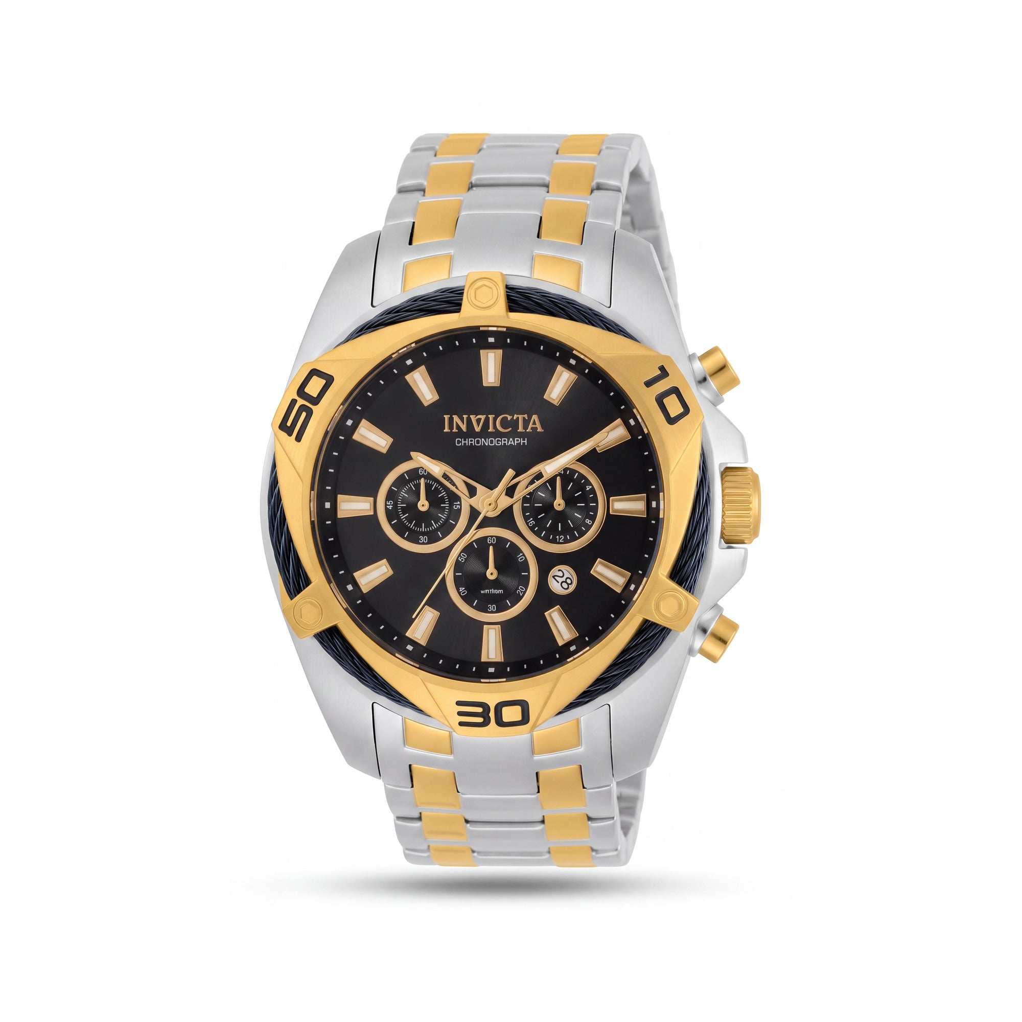 Reloj Invicta Cronógrafo de Cuarzo para Hombre, Acero Inoxidable Dorado de Dos Tonos, Resistente al Agua 100m, 50mm, Photo 1
