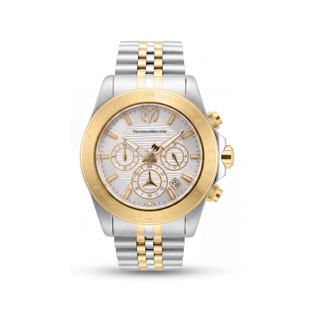 Reloj de hombre Technomarine Manta TM-219020 cronógrafo con esfera plateada, caja de acero inoxidable y pulsera de 42 mm