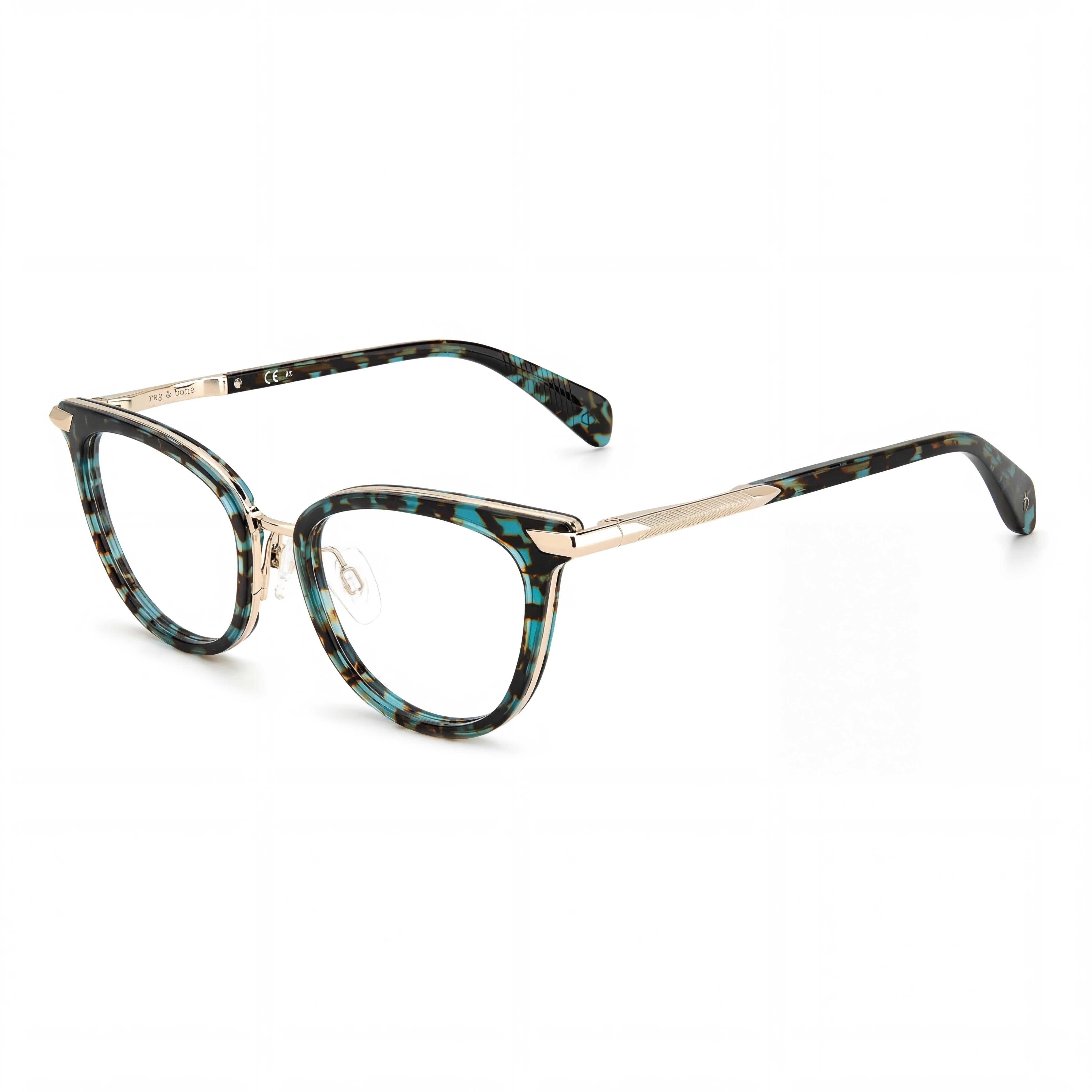 Rag & Bone Modern Women's Green Havana Metal Frame Polycarbonate Non-Polarised Sunglasses 51mm, Photo 1