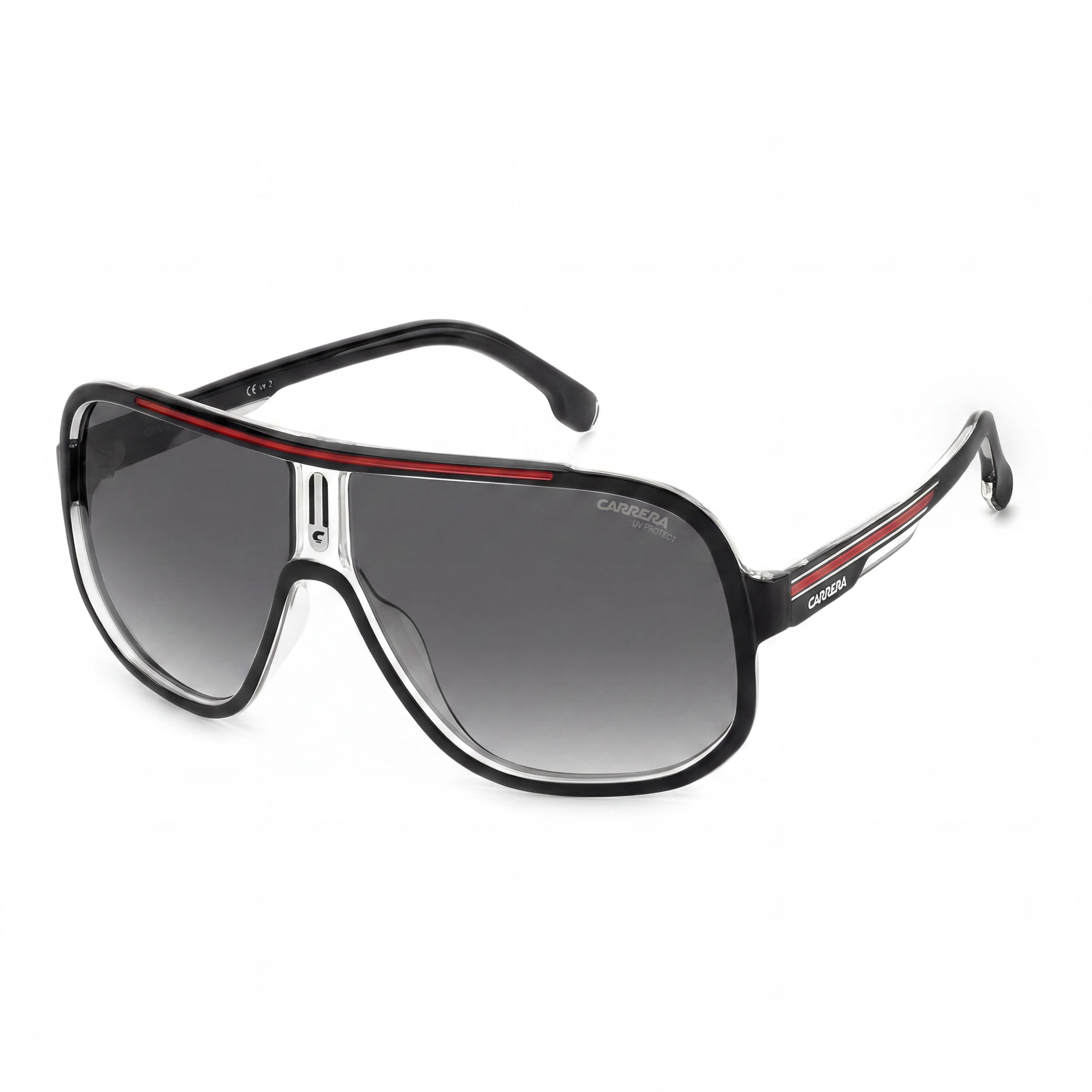 Carrera Modern Navigator Thermoplastic Elastomers Frame Black Red Unisex Sunglasses 63-11-135, Photo 1