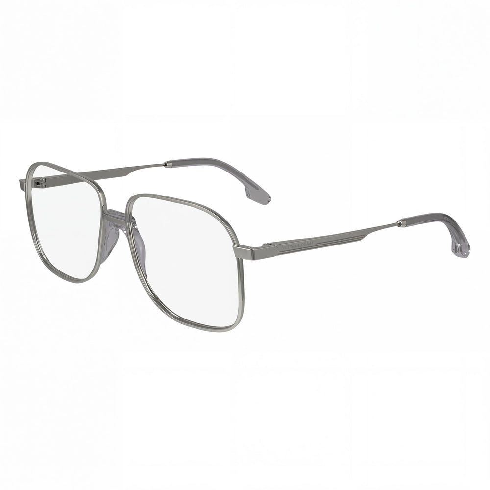 Gafas Victoria Beckham Modern VB2134 para mujer con montura de metal plateado y lentes de policarbonato plateado, tamaño 56 mm