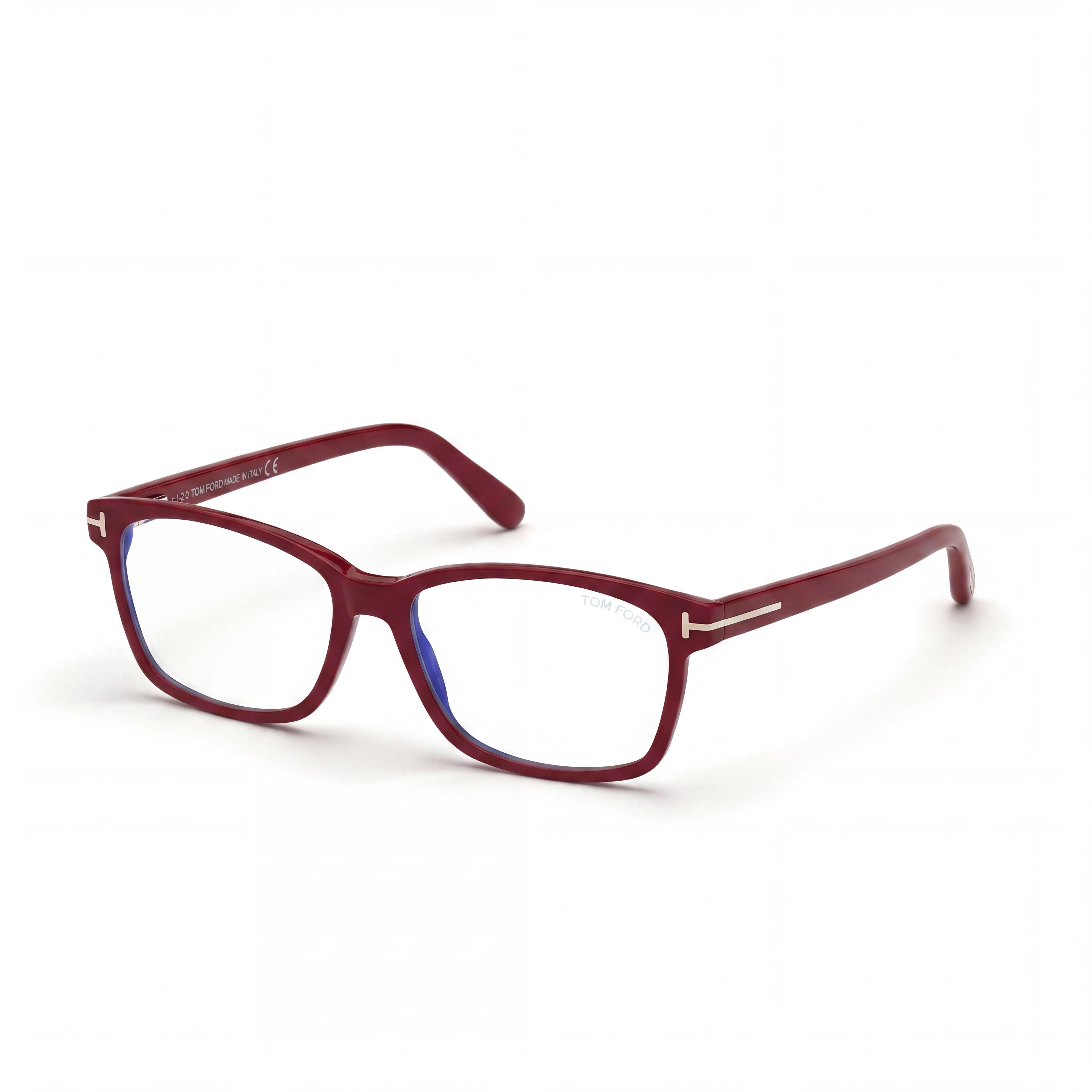 Tom Ford Ft5713-b Women's Shiny Clear Pink Plastic Frame Eyeglasses with Blue Block Lenses 53mm, Photo 1