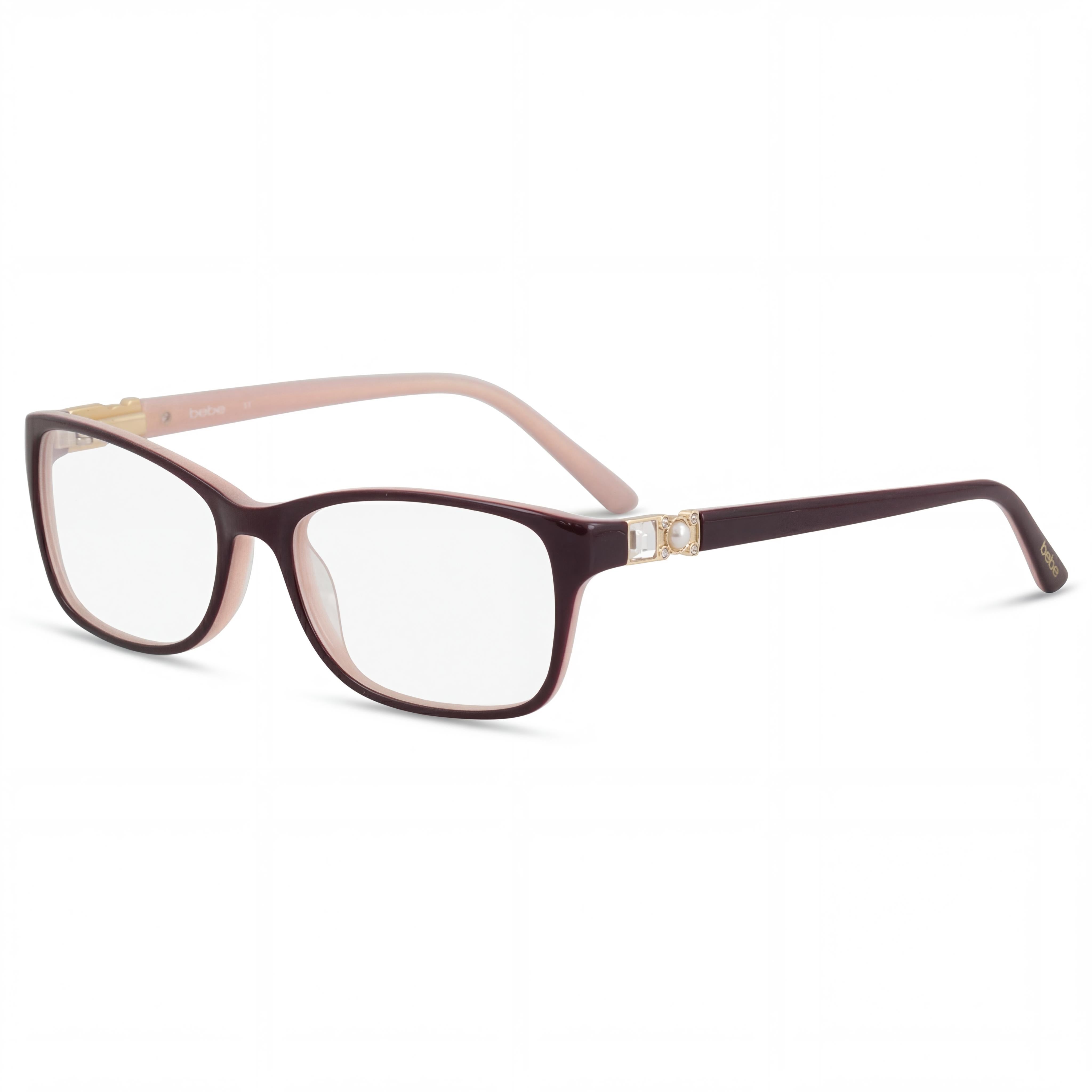 Gafas bebe Bb5133 para mujer con montura metálica marrón y lentes transparentes, ancho de lente de 53 mm, puente de 16 mm y longitud de patilla de 135 mm., Photo 1