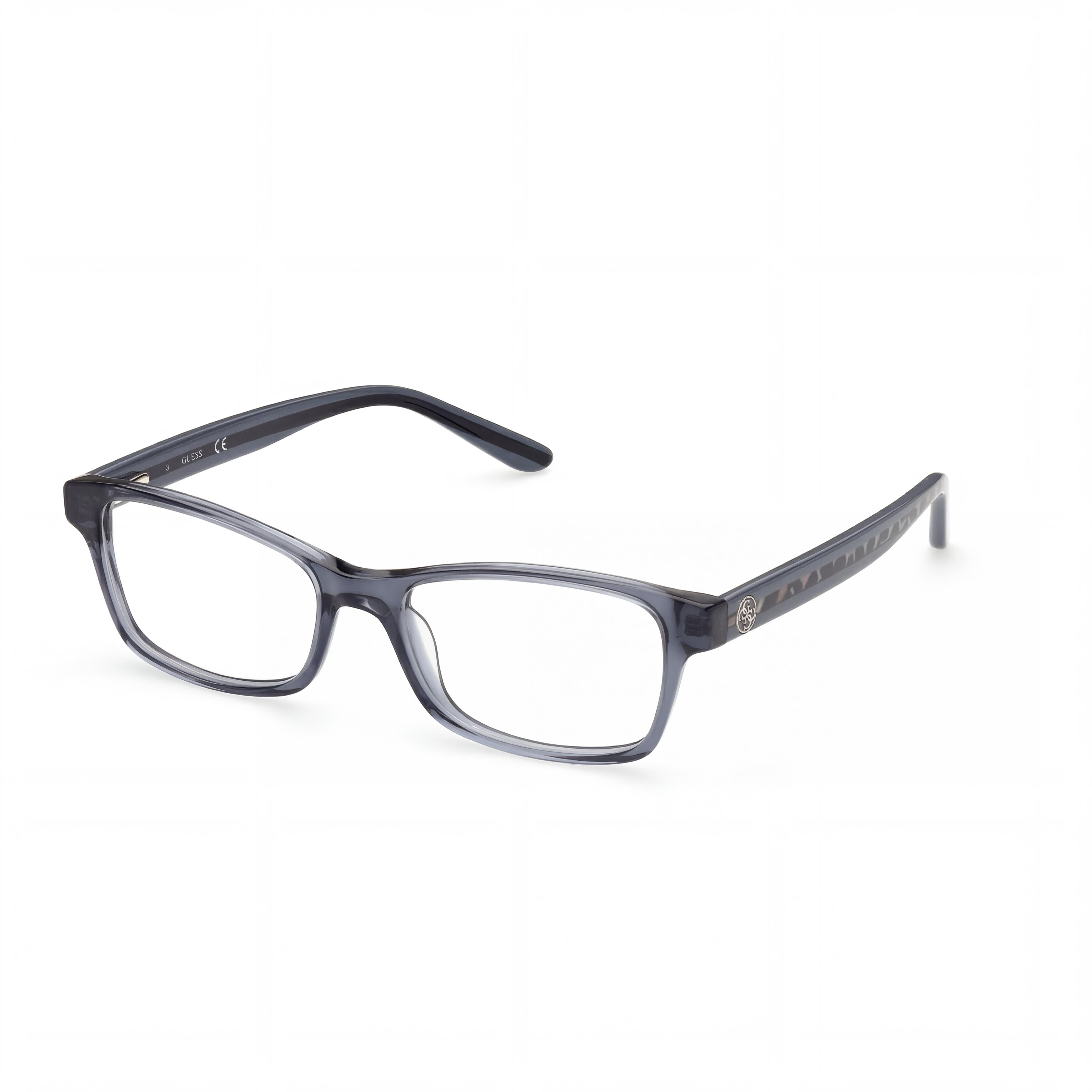 GUESS Classic Women's Plastic Eyewear with Non- Lenses in Bordeaux Animal Monocolor 53mm, Photo 1