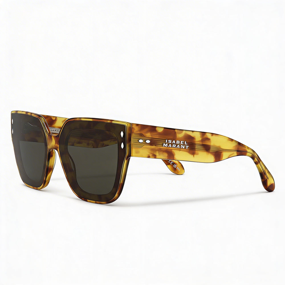 Isabel Marant Casual Women's Havana Honey Acetate Frame Green Polycarbonate Lens Sunglasses 65-13-145mm
