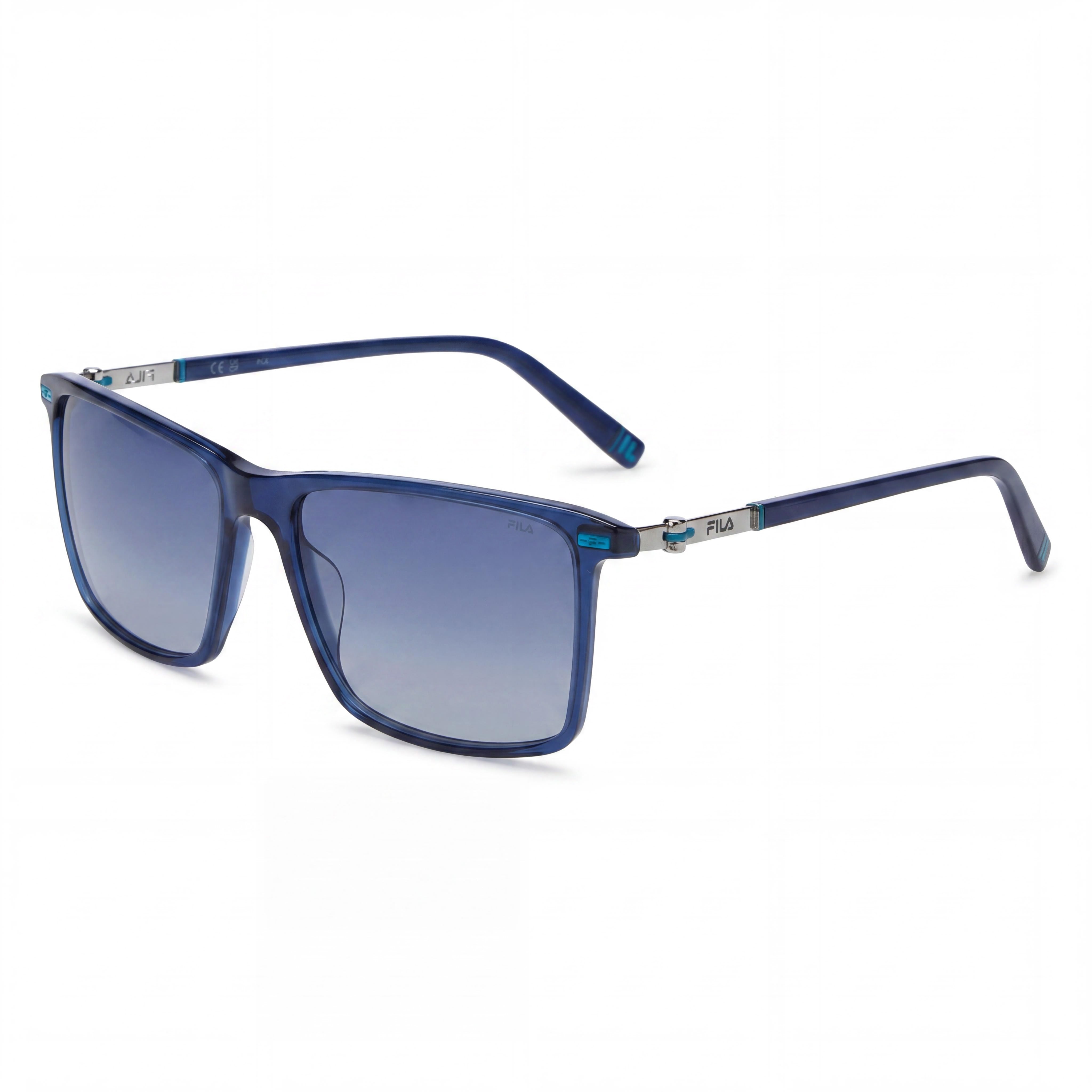 Gafas de sol Fila Casual para hombre, negras brillantes, con degradado de humo, lentes Tritan UV 400 no polarizadas de 57 mm, Photo 1