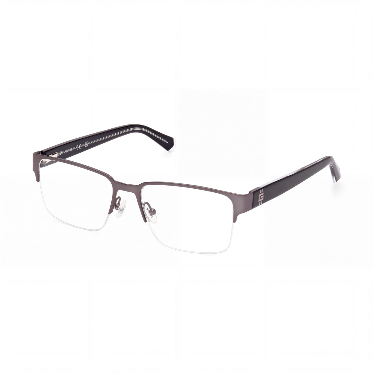 GUESS Gu50095 Men's Metal Non- Optical Frames Matte Gunmetal Black Crystal 55mm, Photo 1