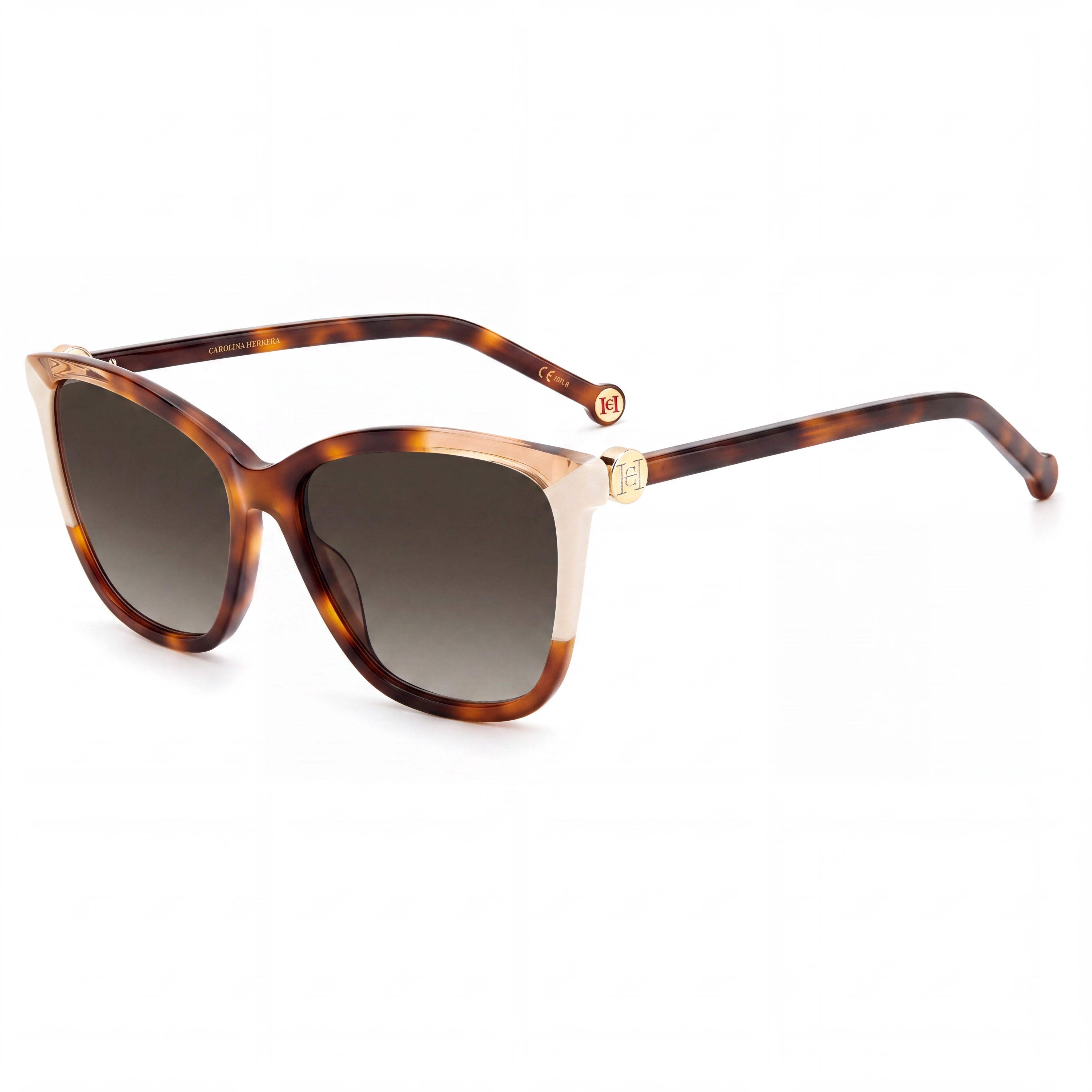 Carolina Herrera Ch 0052/S Women's Square Acetate Havana Ivory Non-Polarized UV Protection Sunglasses 58mm, Photo 1