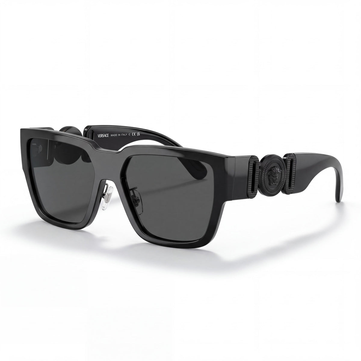 Versace Ve 4483d Unisex Rectangle Sunglasses, Black Dark Grey, UV Protection, Size 57-16-140, Photo 1