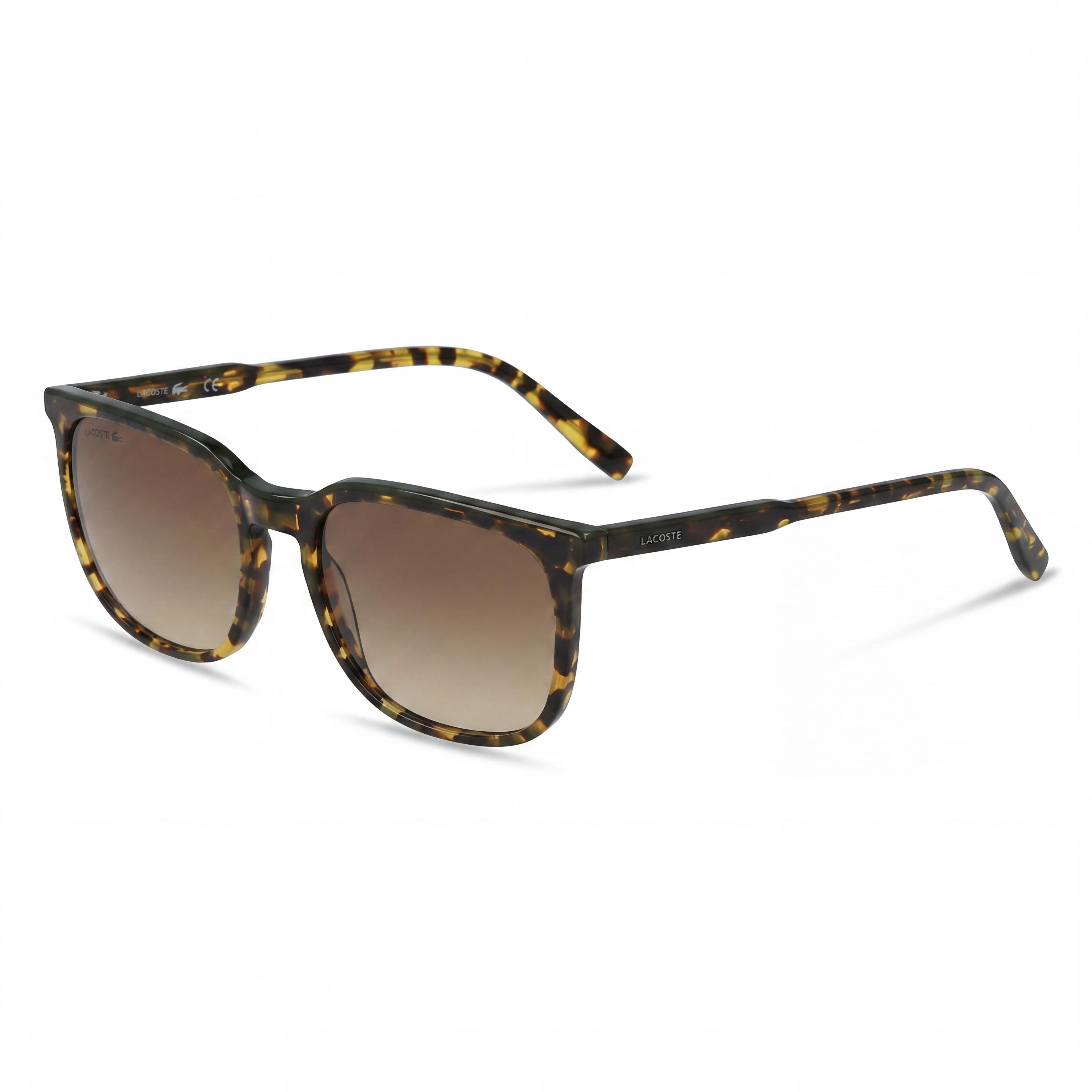 Gafas de sol unisex Lacoste La Stripes & Piping con montura de acero de aleación verde habano oscuro y protección UV de 54 mm, Photo 1