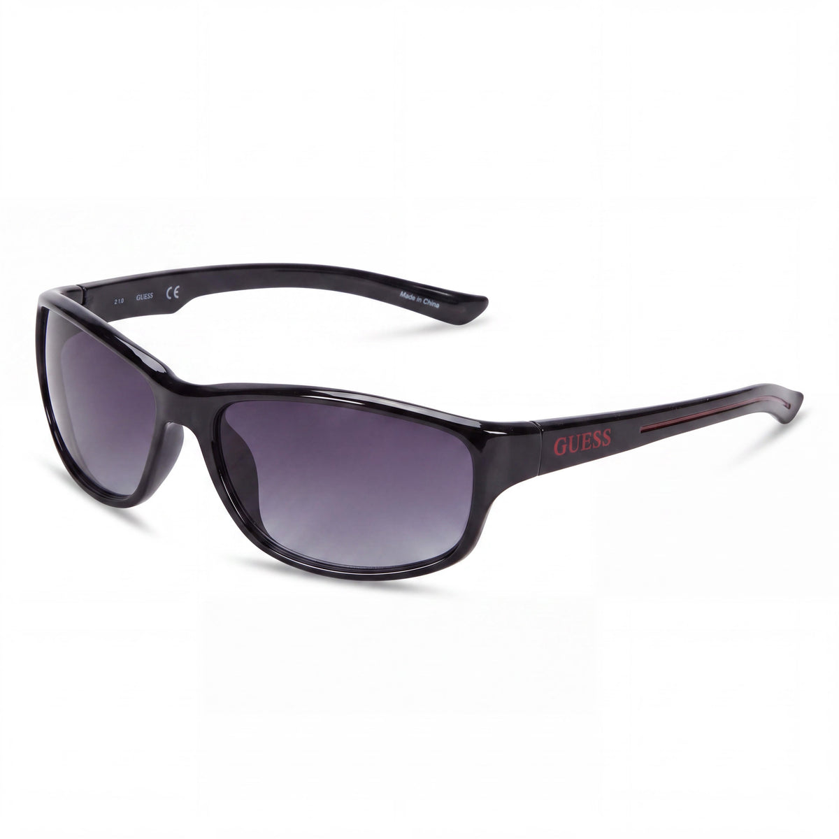 Gafas de sol unisex Guess Gf0210 con montura rectangular de plástico negro, lentes gris degradado y protección UV, 62 mm, Photo 1