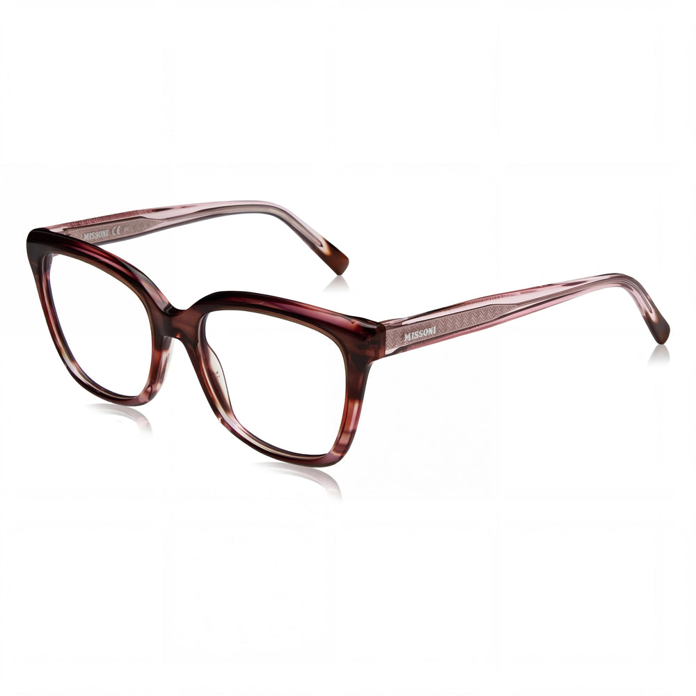 Missoni Modern Women's Pink Red Horn Acetate Optical Eyewear with Polycarbonate Lenses 53mm