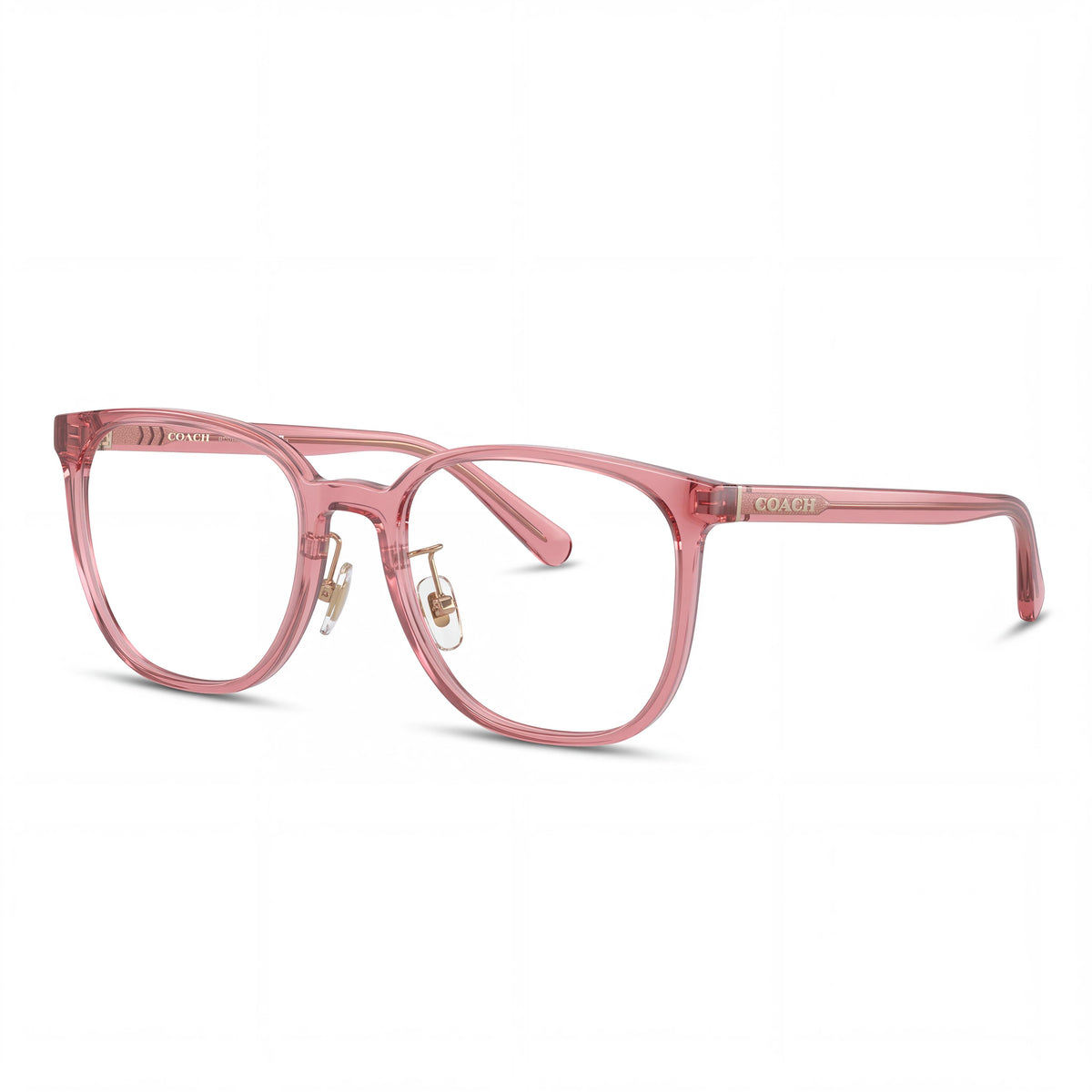 COACH Hc6215d Women's Transparent Berry Plastic Square Prescription Ready Eyeglasses 56mm, Photo 1