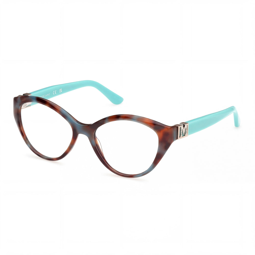 Gafas de sol Guess by Marciano Gm50004 de hombre con lentes de policarbonato transparente, montura de plástico turquesa havana 52-16-140mm