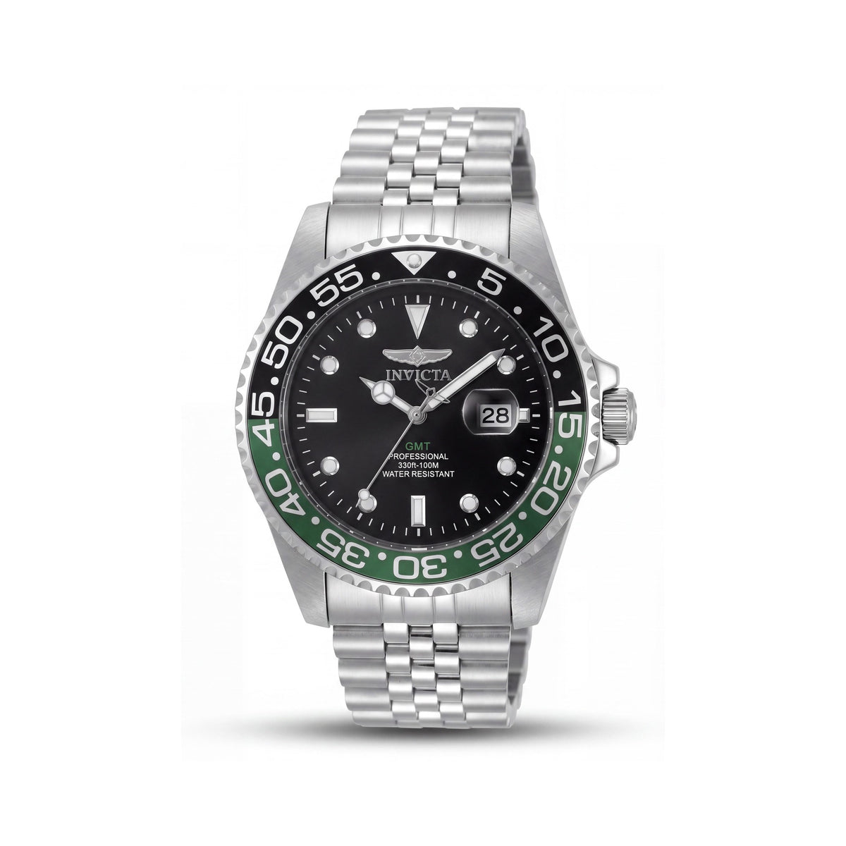 Invicta Pro Diver Strappy 48387 Reloj de cuarzo para hombre, de acero inoxidable tono plateado, 47 mm, con esfera negra, Photo 1