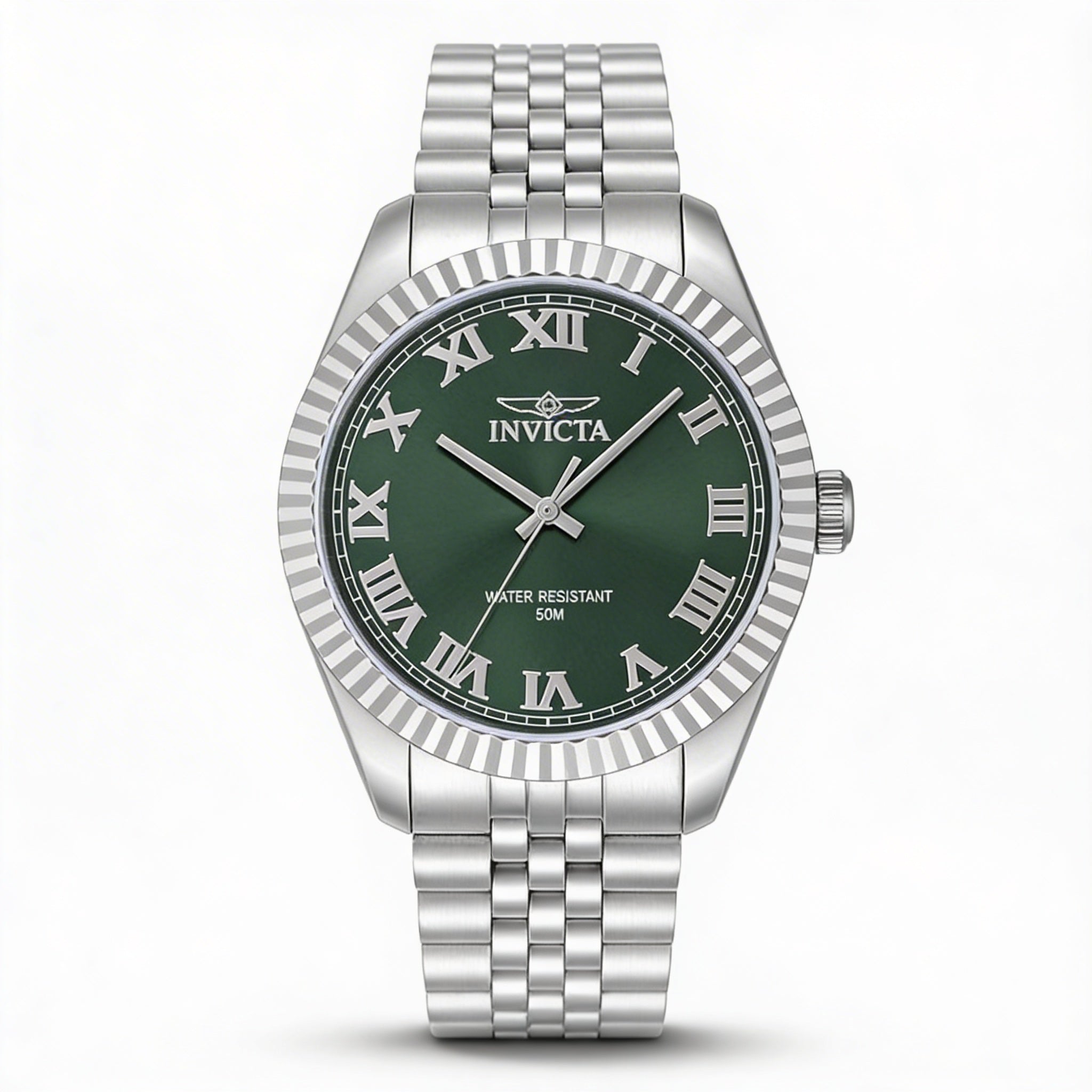 Reloj unisex Invicta Specialty 47398 de acero inoxidable plateado con esfera verde y pulsera de 43 mm, Photo 1